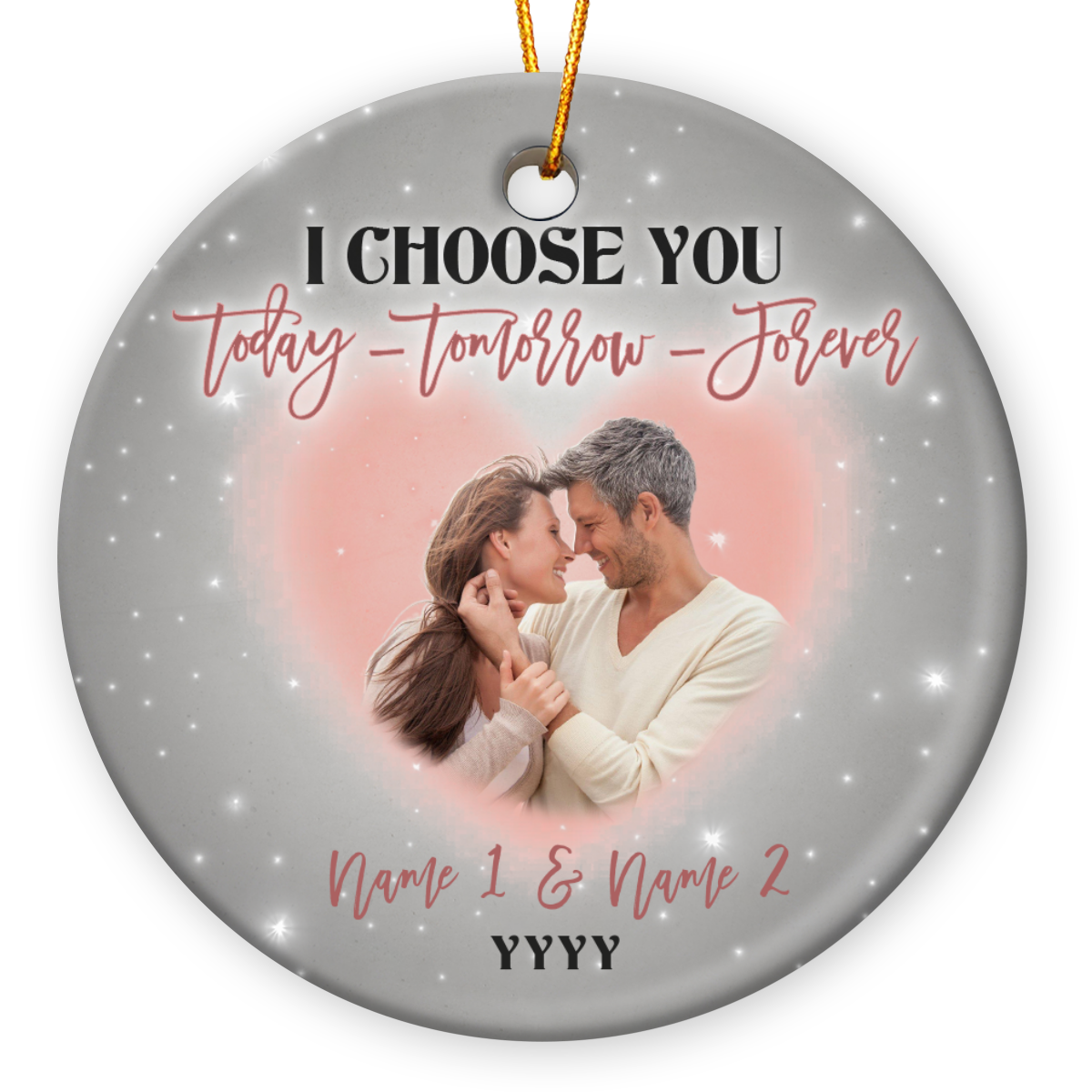 Romantic Christmas Gift For Couple Custom Photo Ornament