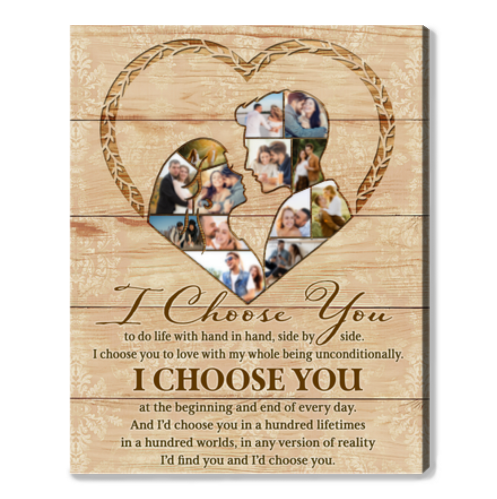 Unique Personalized Gifts For Couples Love Picture Collage I Choose You Canvas Print