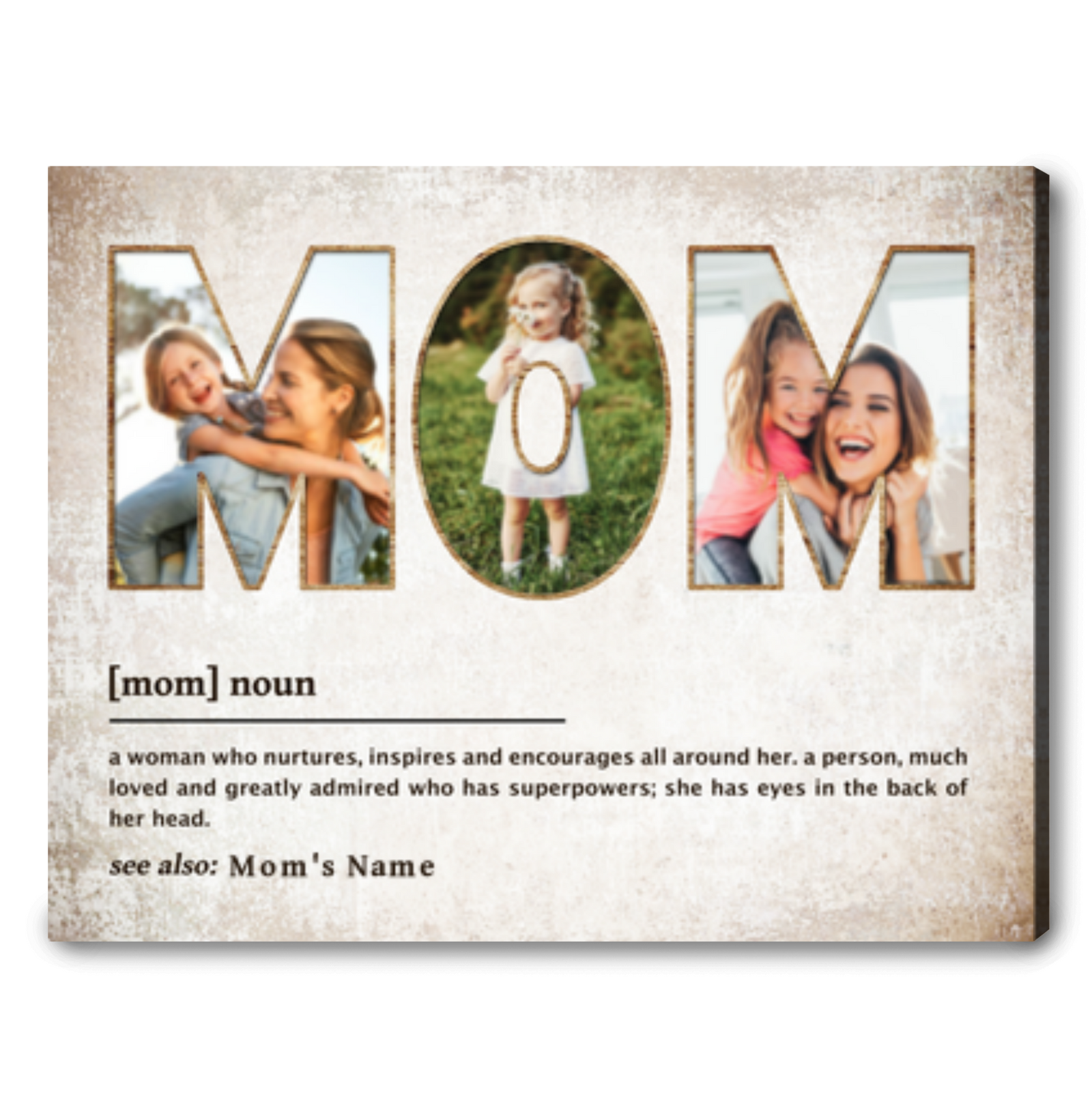 Custom Mothers Day Gifts Mom Definition Canvas Print