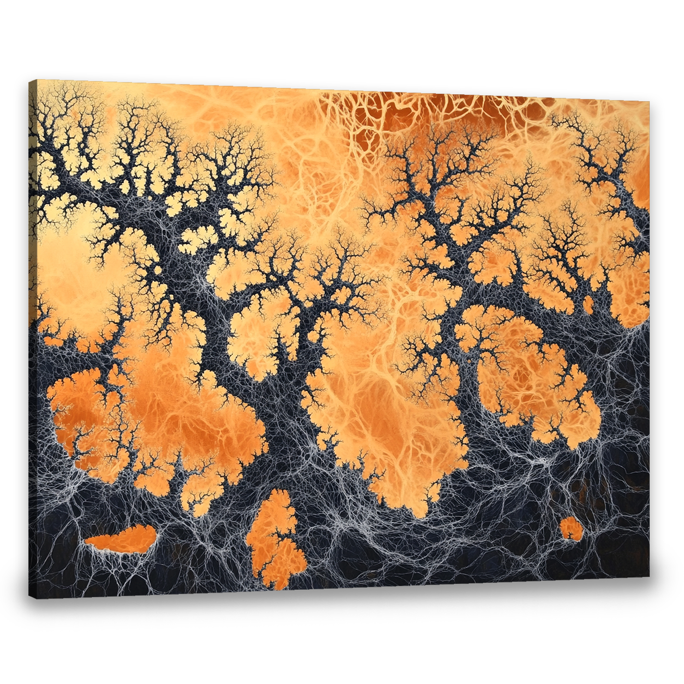Fiery Roots Dynamic Abstract Canvas Wall Art