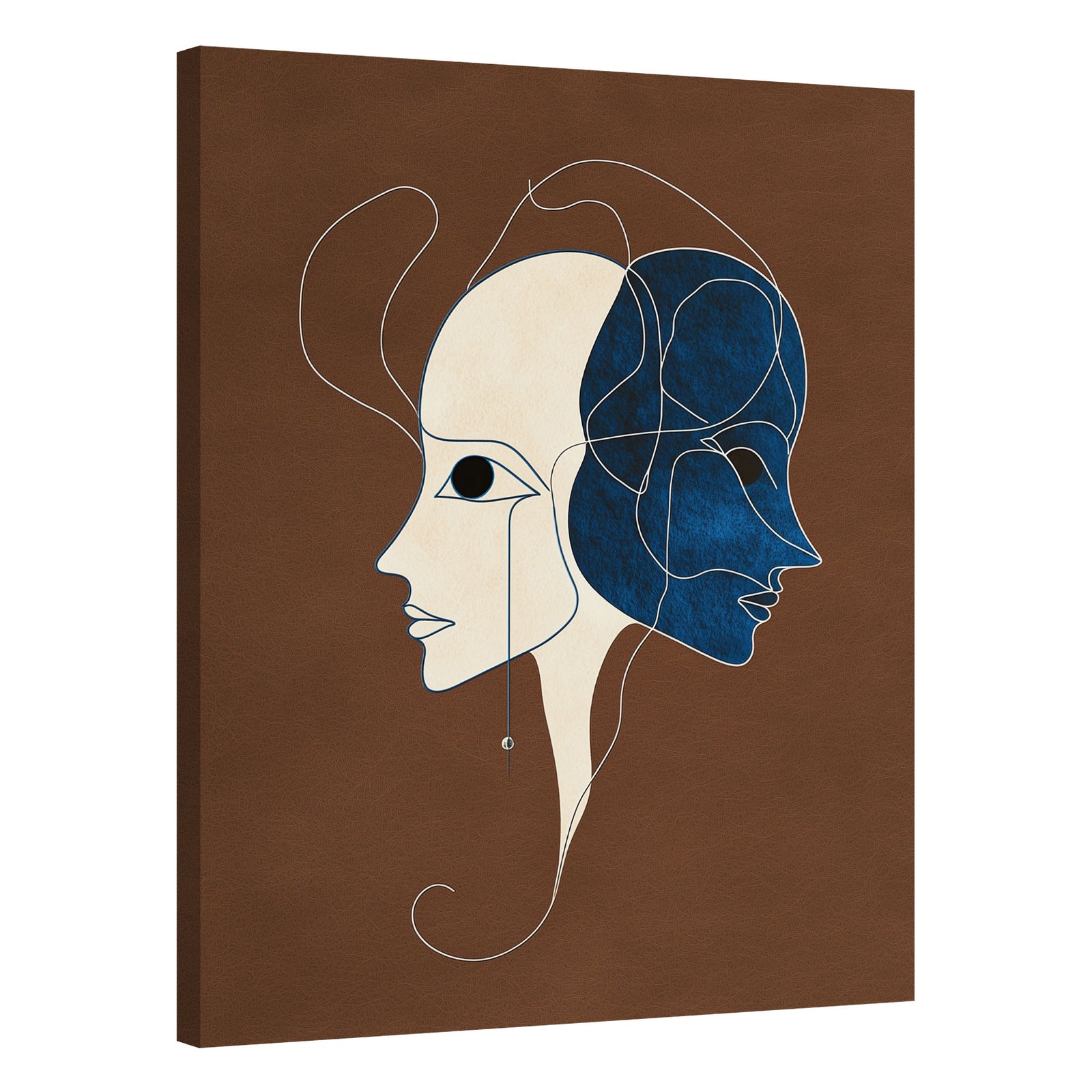 Two Face Abstract Minimalist Canvas Wall Art