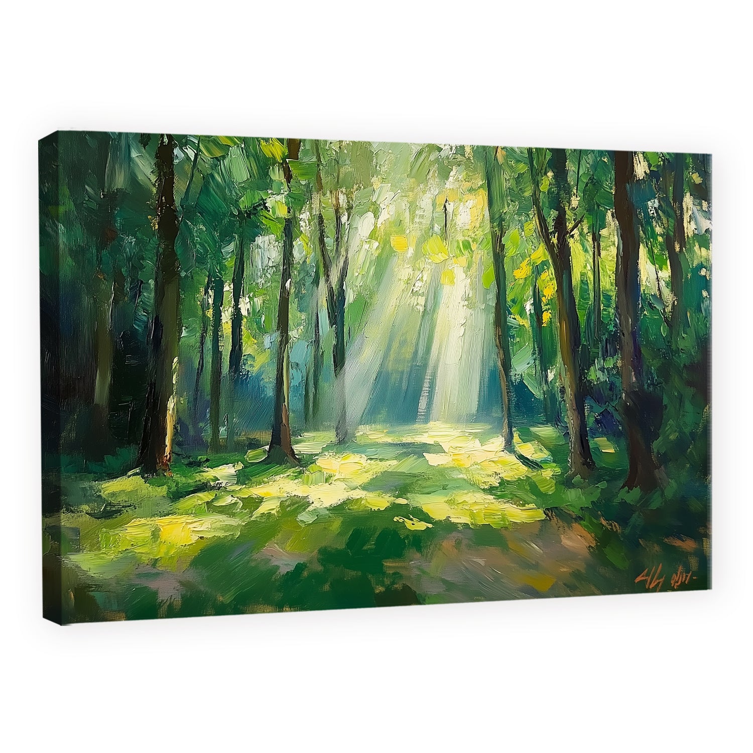 Lush Green Forest Fine Art Oil Canvas Wall Art