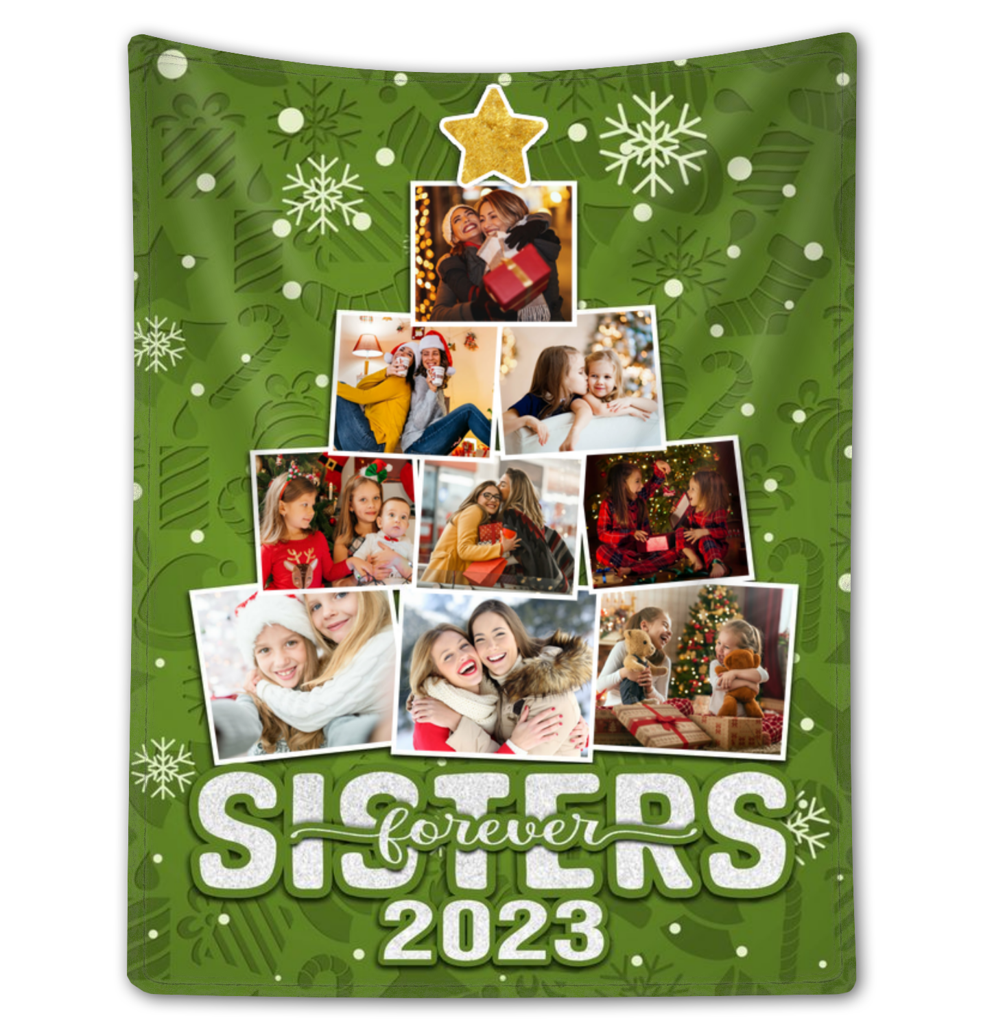 Christmas Gift For Sisters Custom Photos Xmas Fleece Blanket