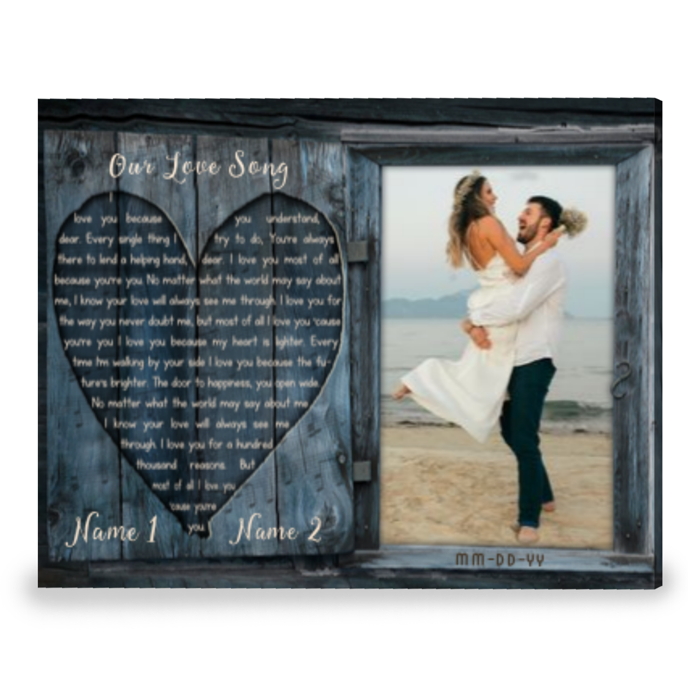 Personalized Song Lyrics Wall Art Photo Gift For Couple Canvas Wall Art