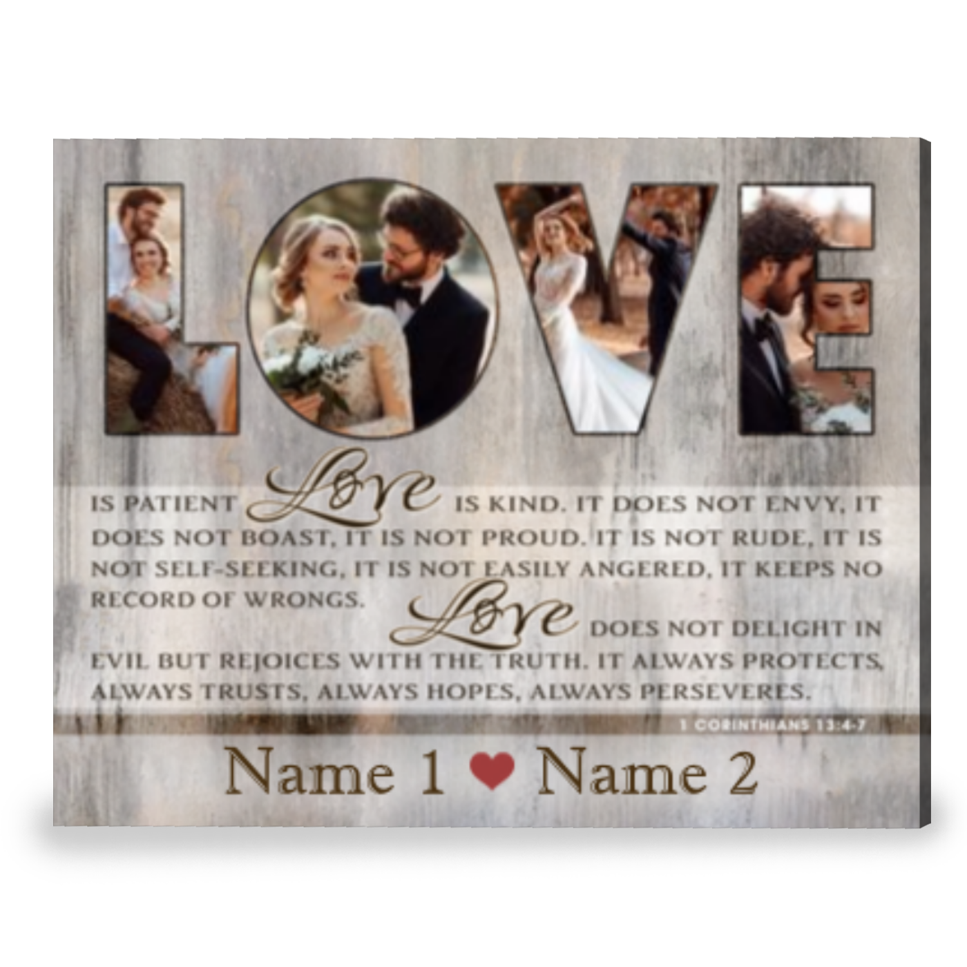 Beautiful Personalized Wedding Gift For Couple Wedding Photo Gift Canvas Print