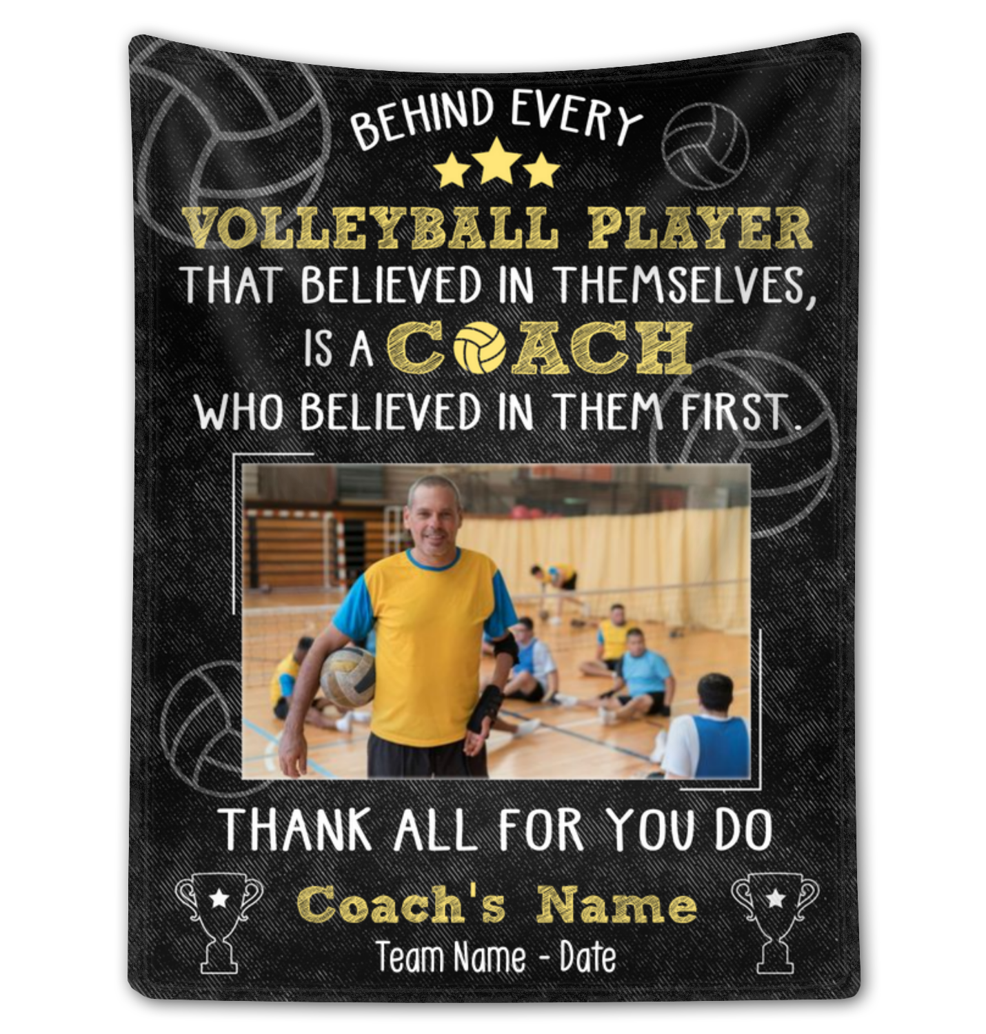 Custom Blanket For A Volleyball Coach Thank You Coach Gift Idea From Team