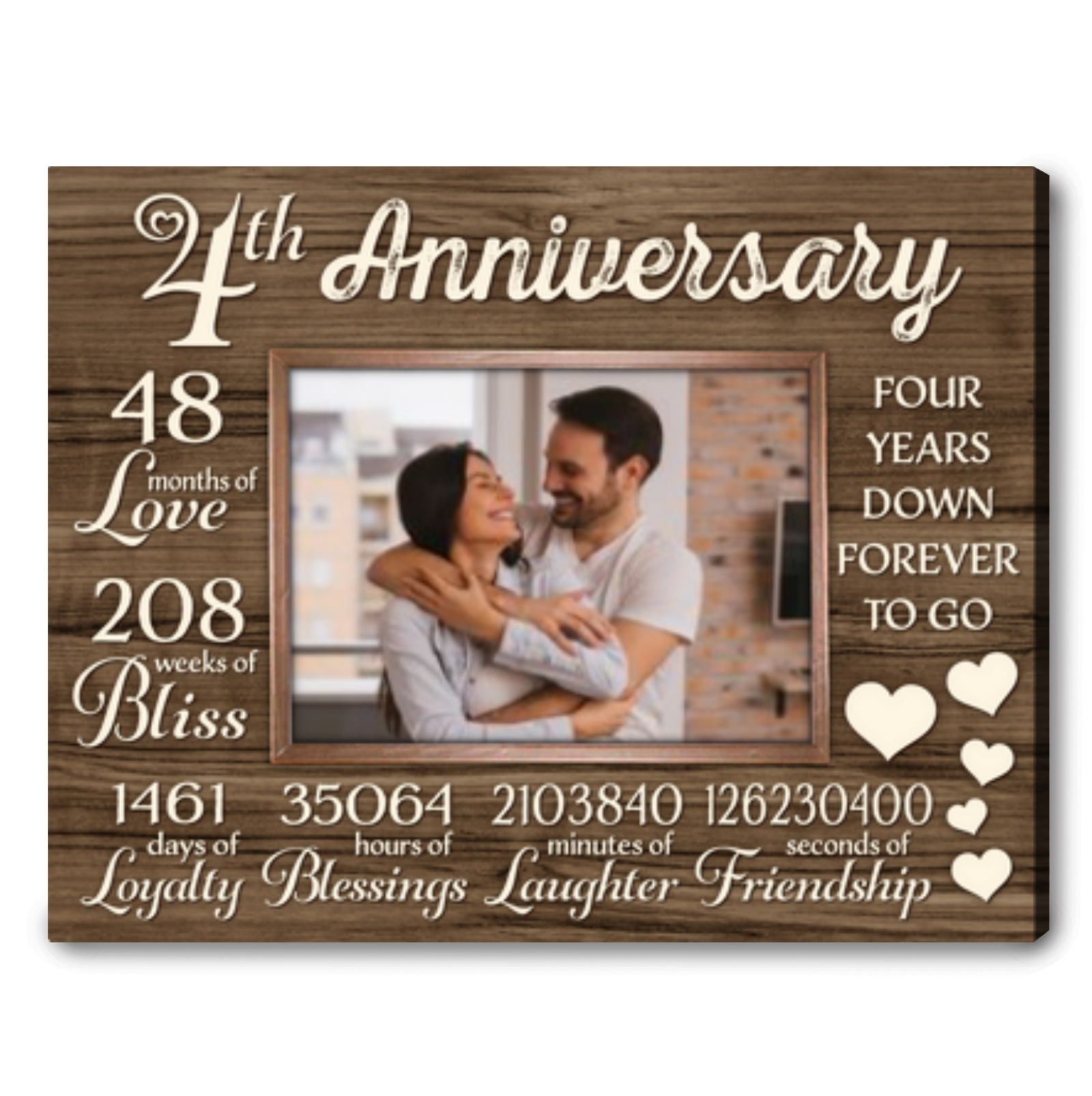 4th Anniversary Gift For Couple 4 Year Anniversary Gift Custom Anniversary Gift