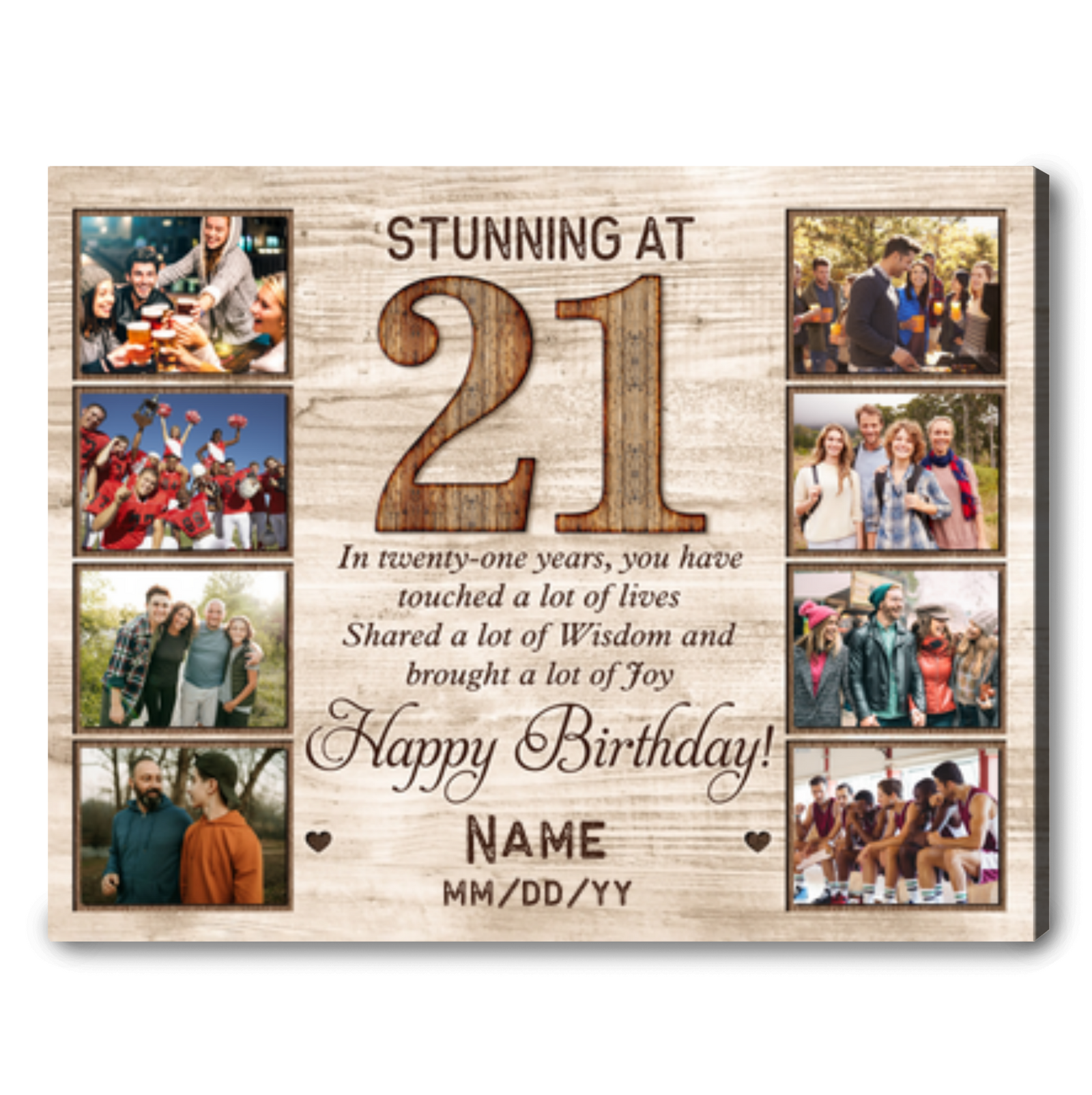 Personalized 21st Birthday Canvas Print Sentimental Gift For 21st Birthday