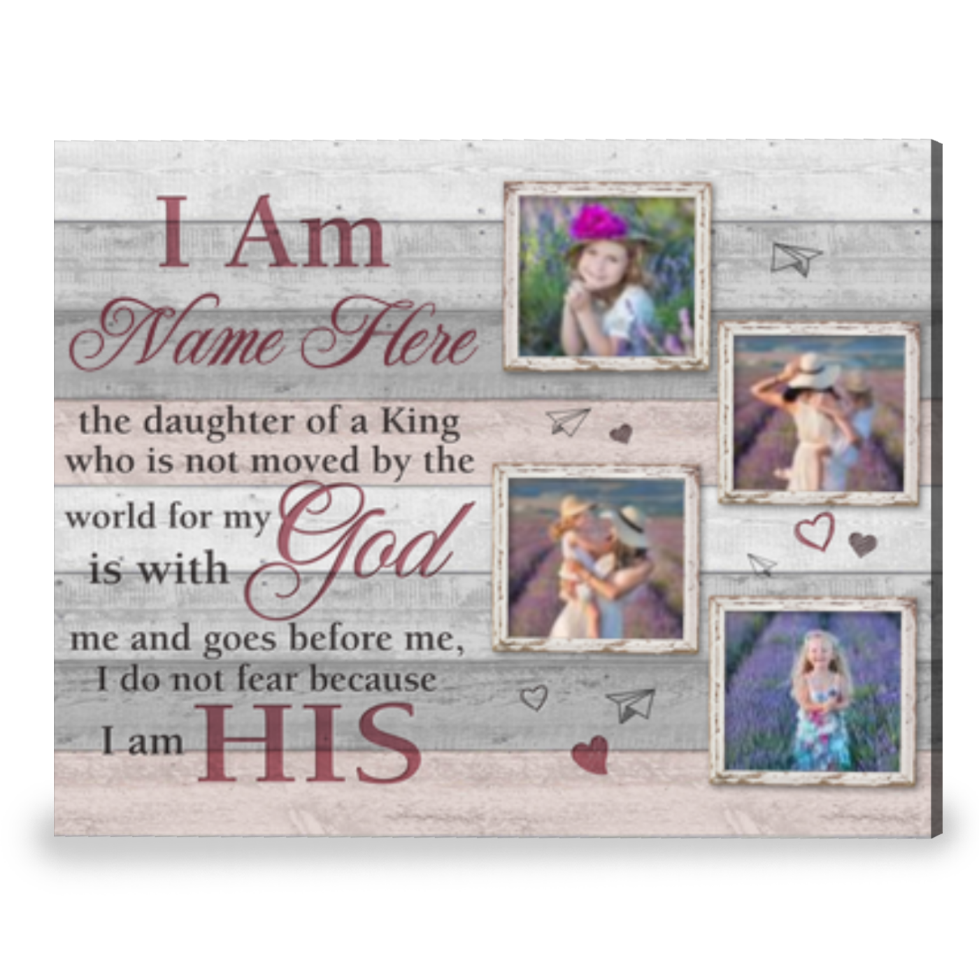 Daughter Nursery Wall Art Custom Goddaughter Baptism Gift Canvas Print