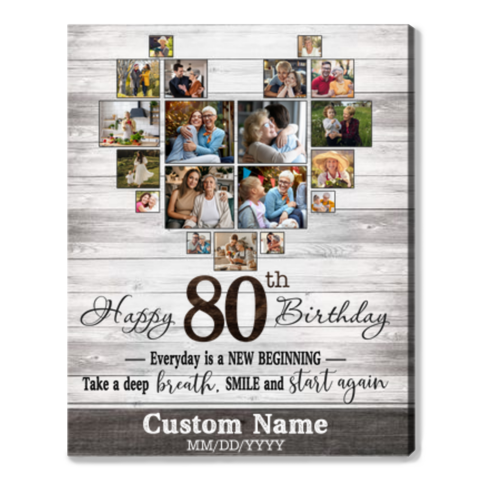 Personalized 80th Birthday Gift Idea Photo Canvas Print For 80th Birthday