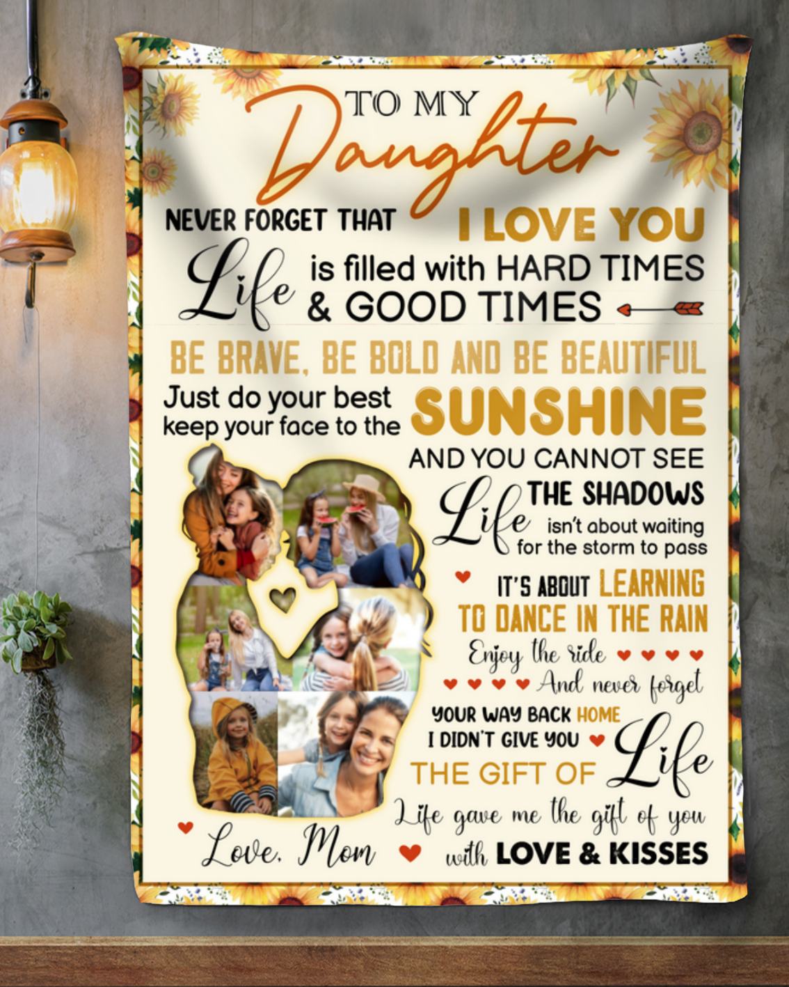 Unique Gifts For Daughter From Mother Personalized Blanket With Pictures