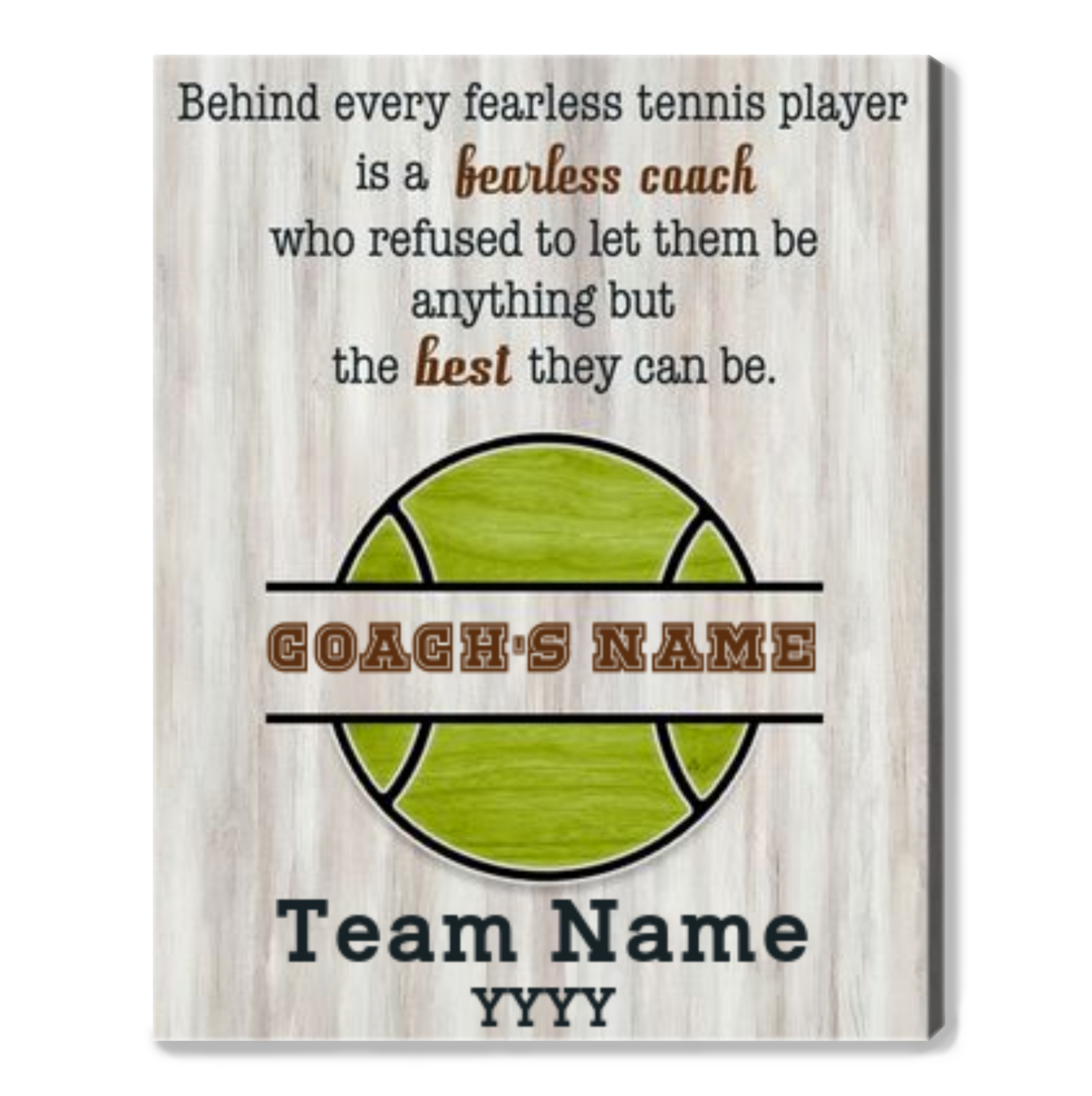Custom Tennis Coach Appreciation Canvas Print Tennis Coach Thank You Gift