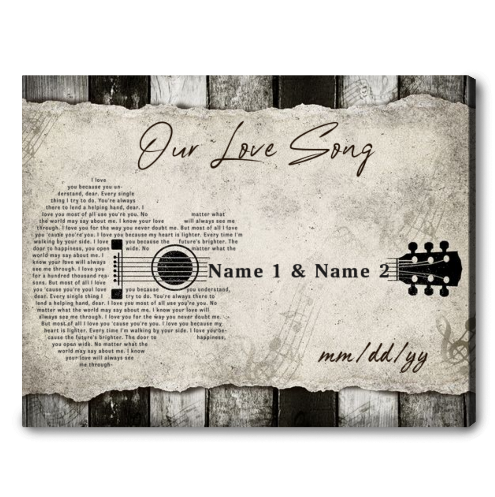 Personalized Song Lyrics On Canvas Music Wall Art Anniversary Gifts Ohcanvas