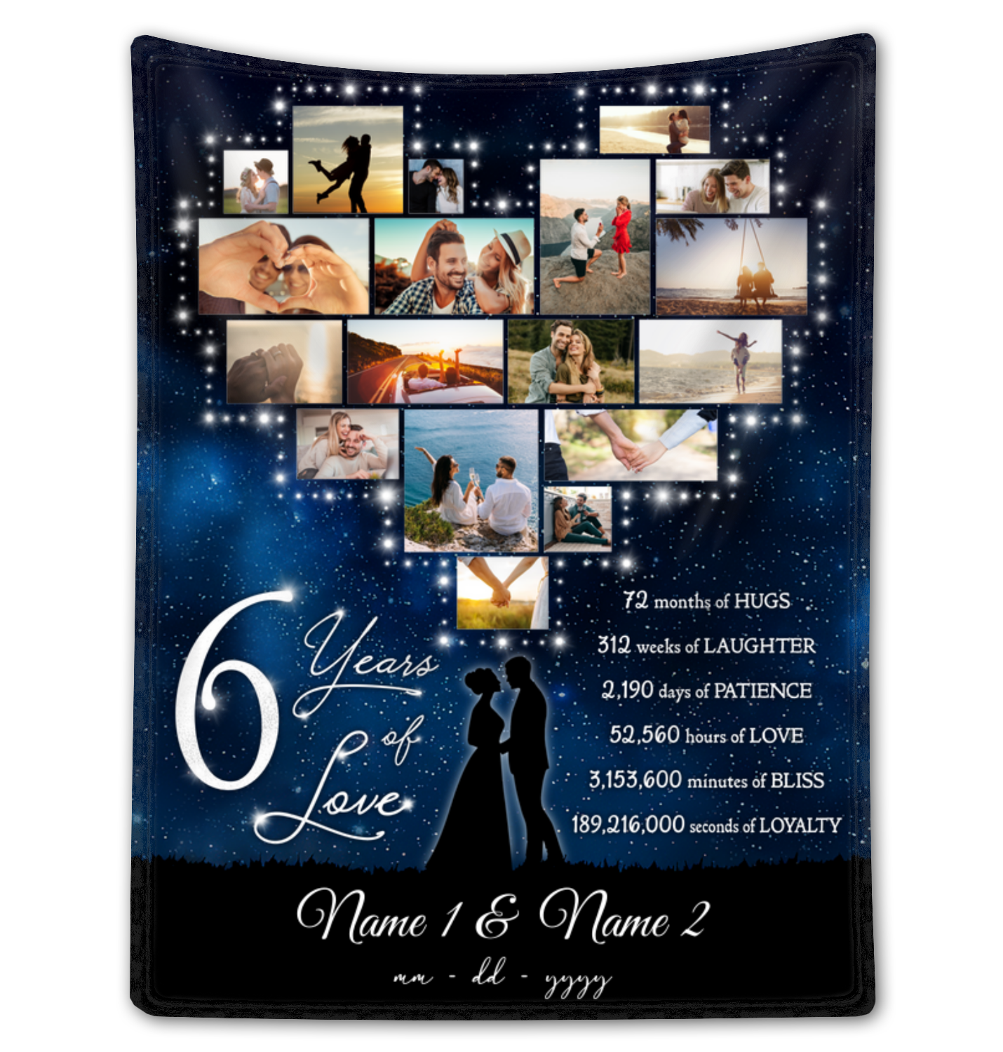 Custom 6th Anniversary Blanket For Couple Unique 6 Years Of Love Gift Ideas