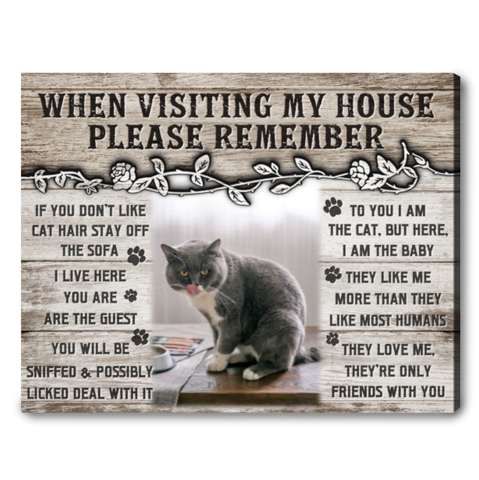 Personalized Pet Lover Gifts Cat Home Decor Funny Cat Wall Decor Ohcanvas