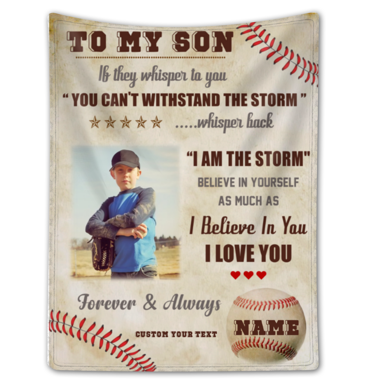 Custom To My Son Baseball Blanket Sport Blanket Gift For Son From Dad