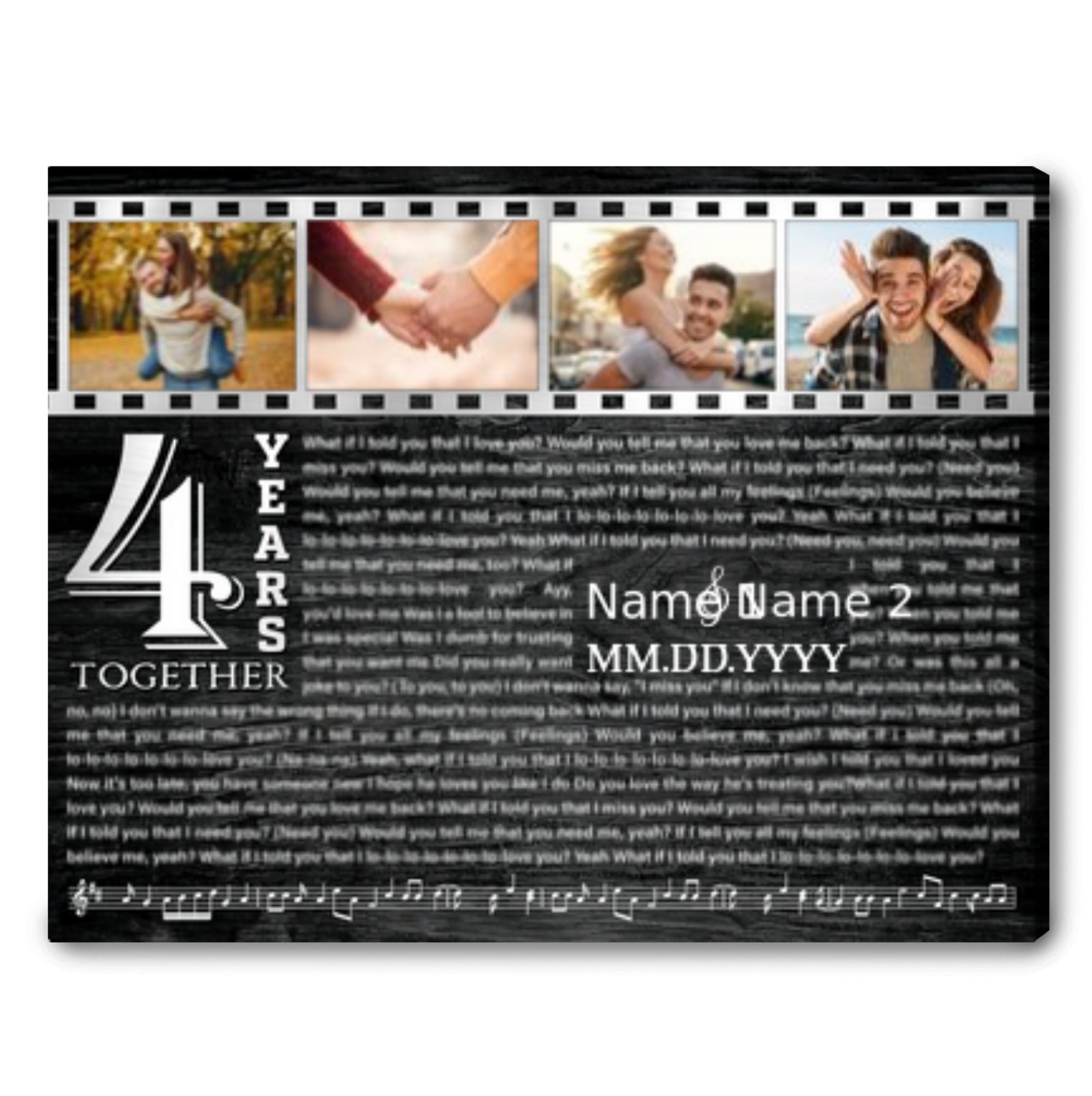 Personalized 4th Anniversary Gift For Him Wedding Anniversary Gift For Her Ideas