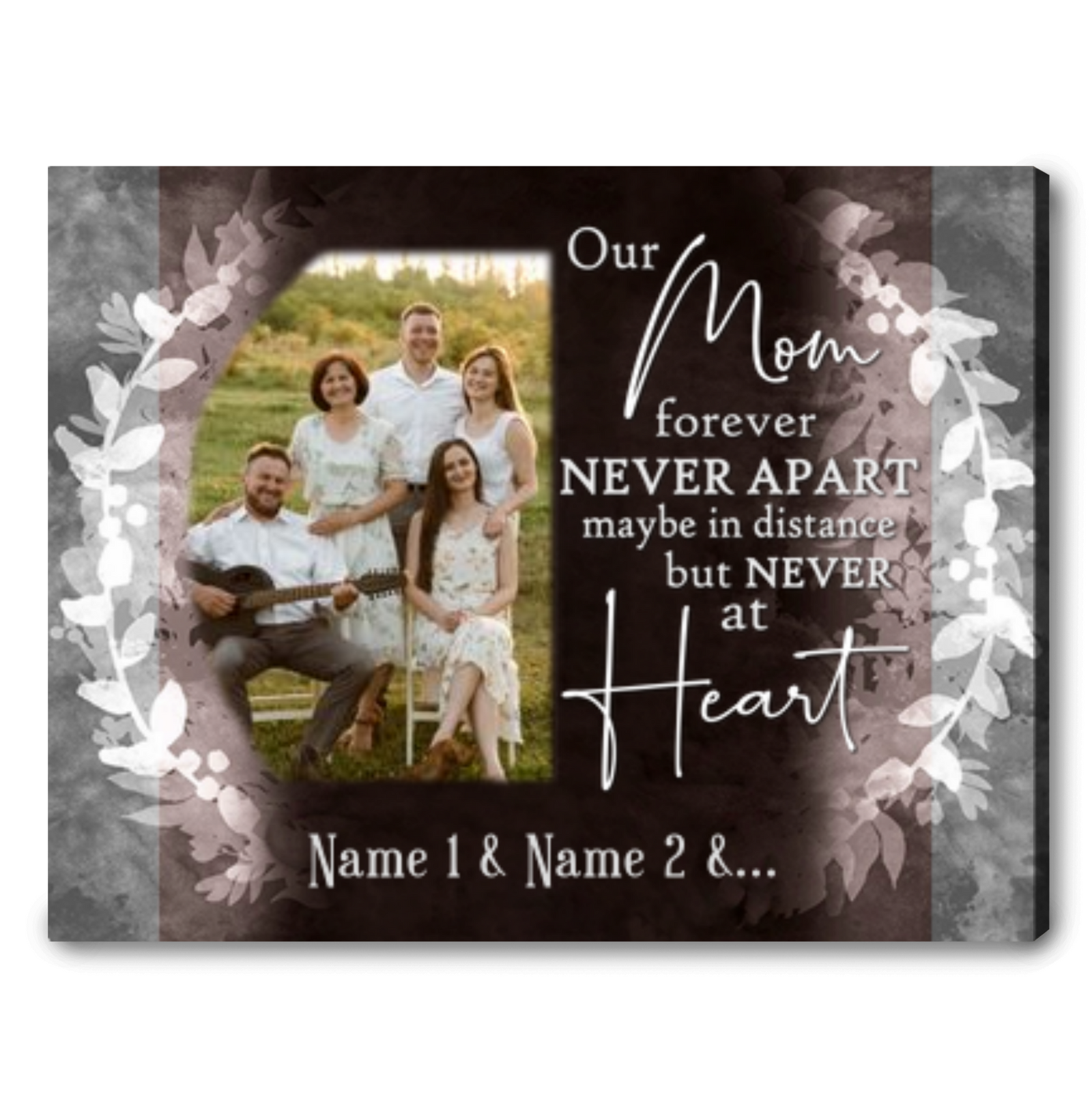 Personalized Gift Ideas for Mom Custom Photo Canvas Print Our mom forever never apart