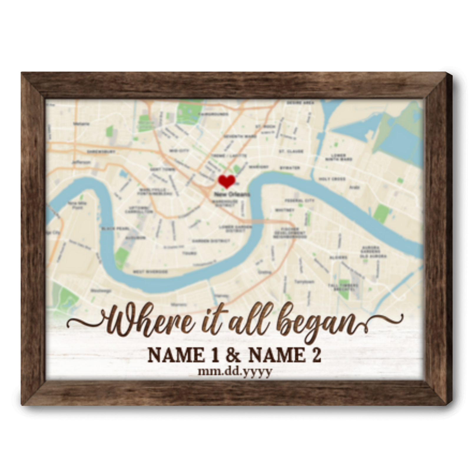 Custom Location Map For Couple Canvas Perfect Engagement Gift
