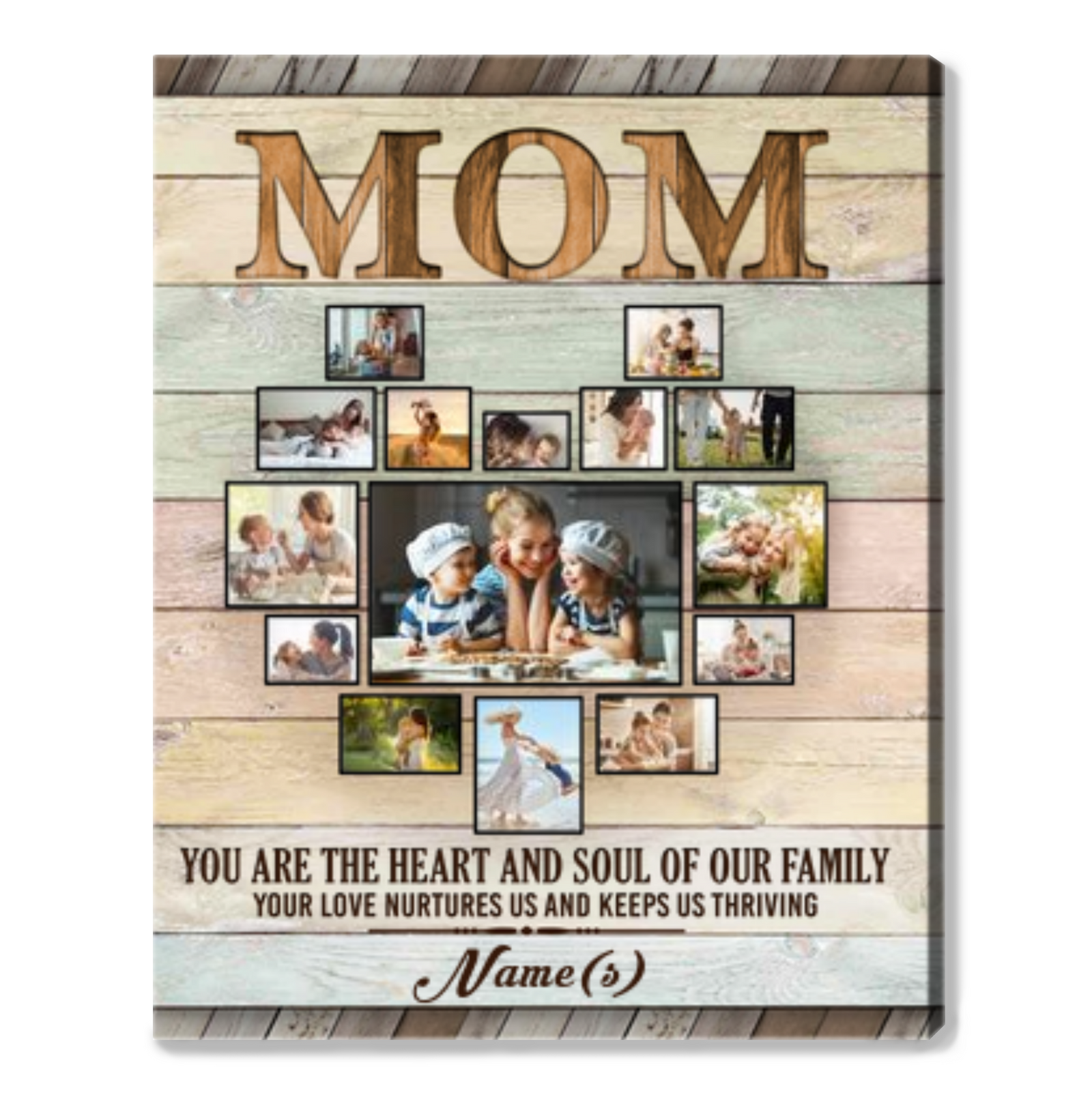 Meaningful Mother's Day Gift Custom Photo Collage Mom Canvas Print