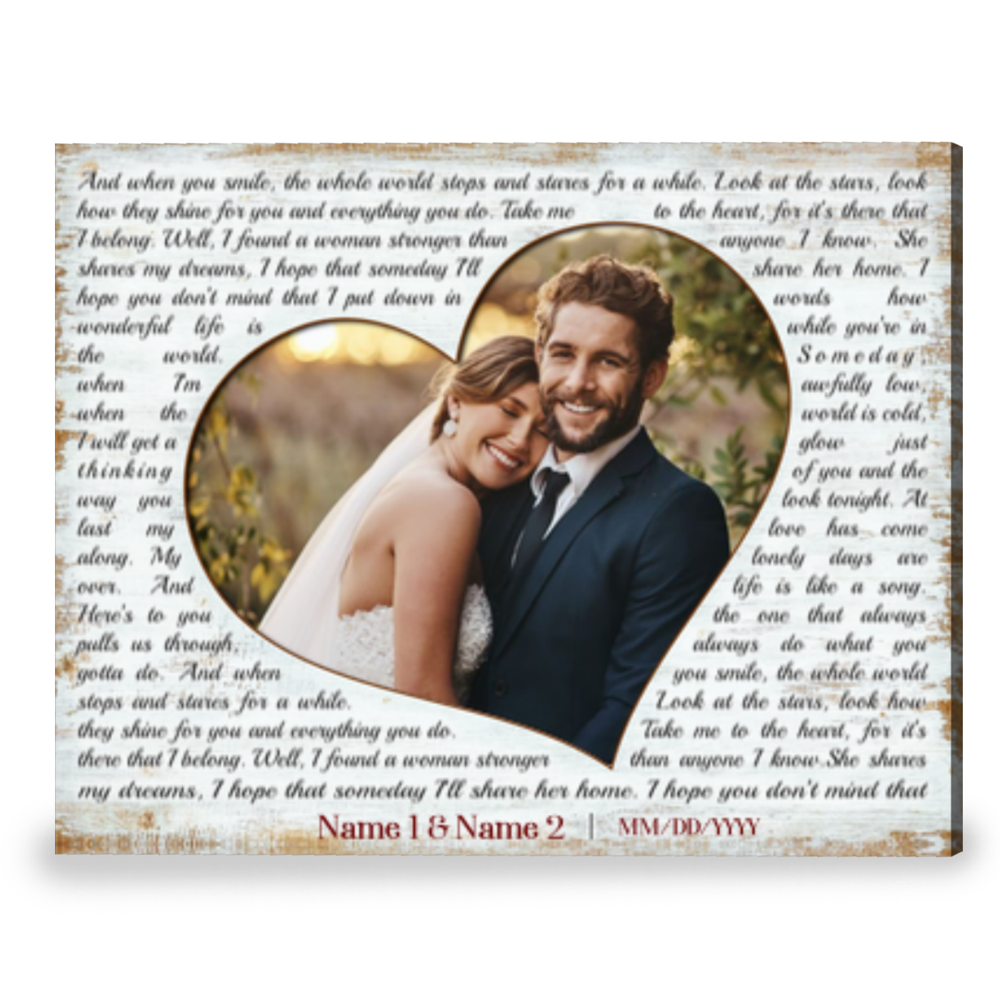 Custom Song Lyrics Anniversary Gift Special Gift For Wife Canvas Print