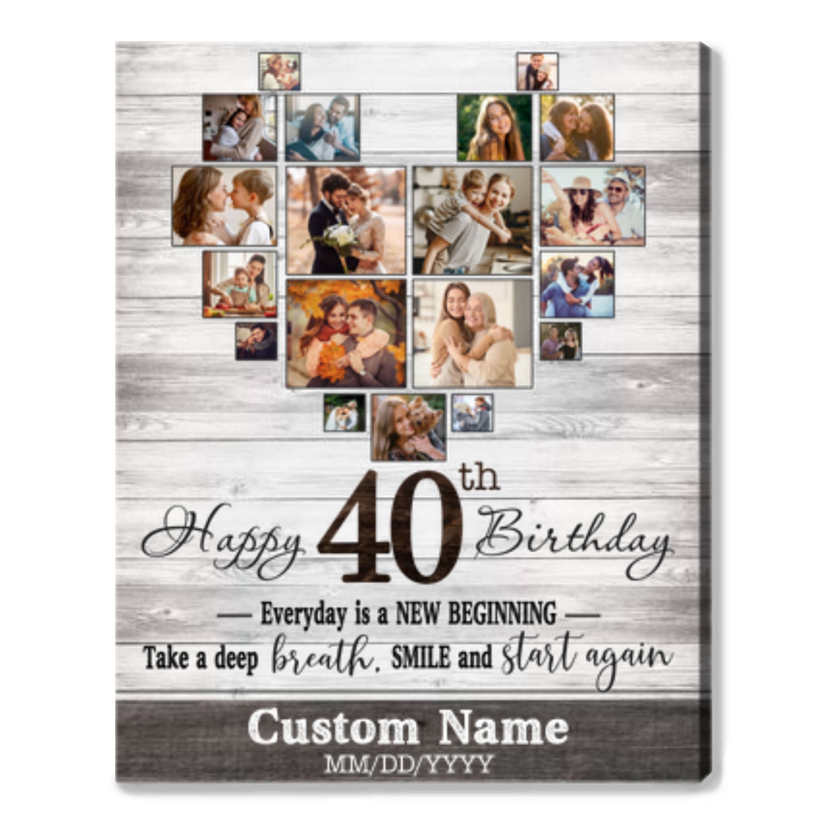 Personalized 40th Birthday Gift Idea Photo Canvas Print For 40th Birthday