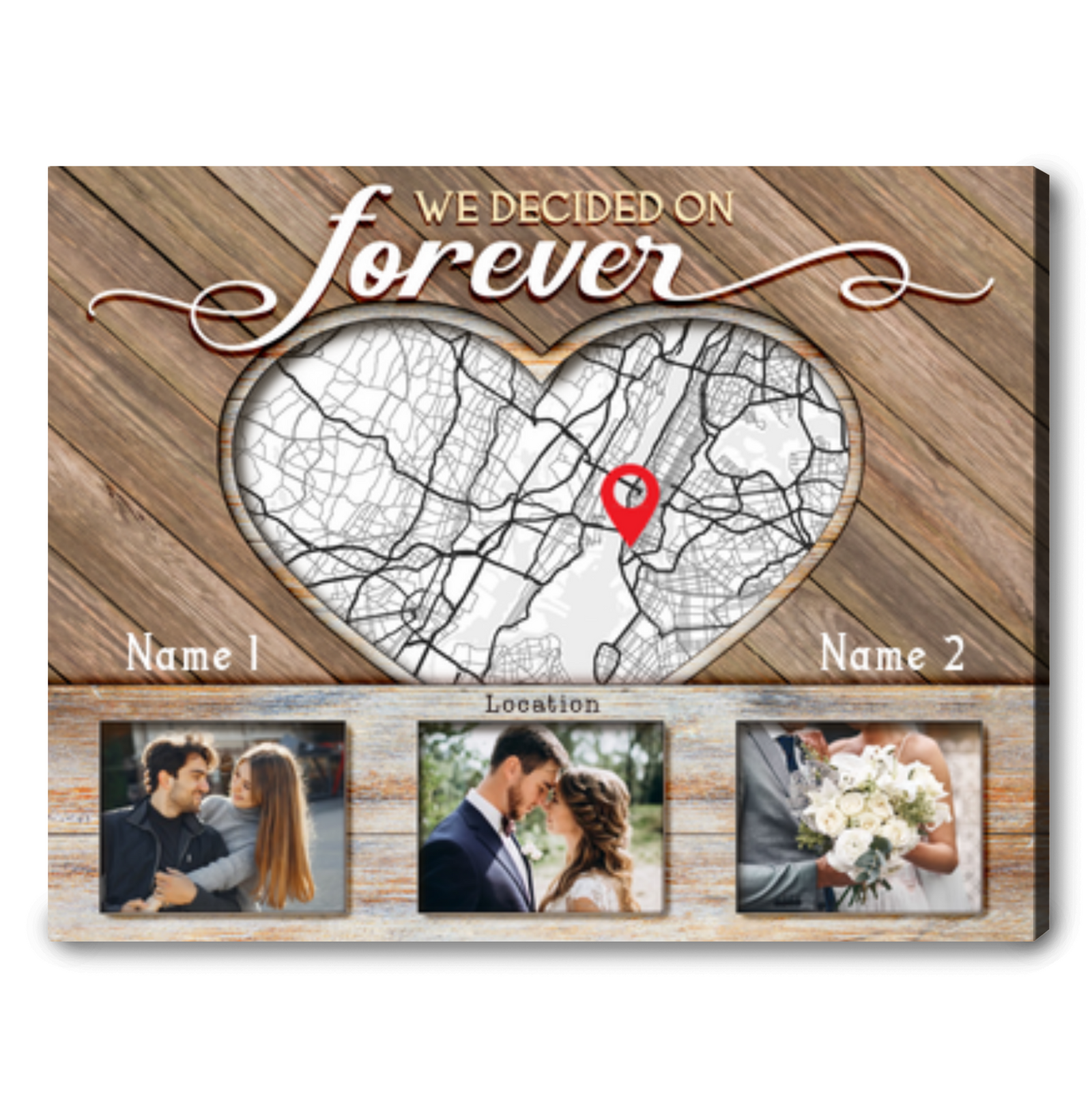 Custom City Map With Photo Engagement Couple Gift City Map Location Couple Gift