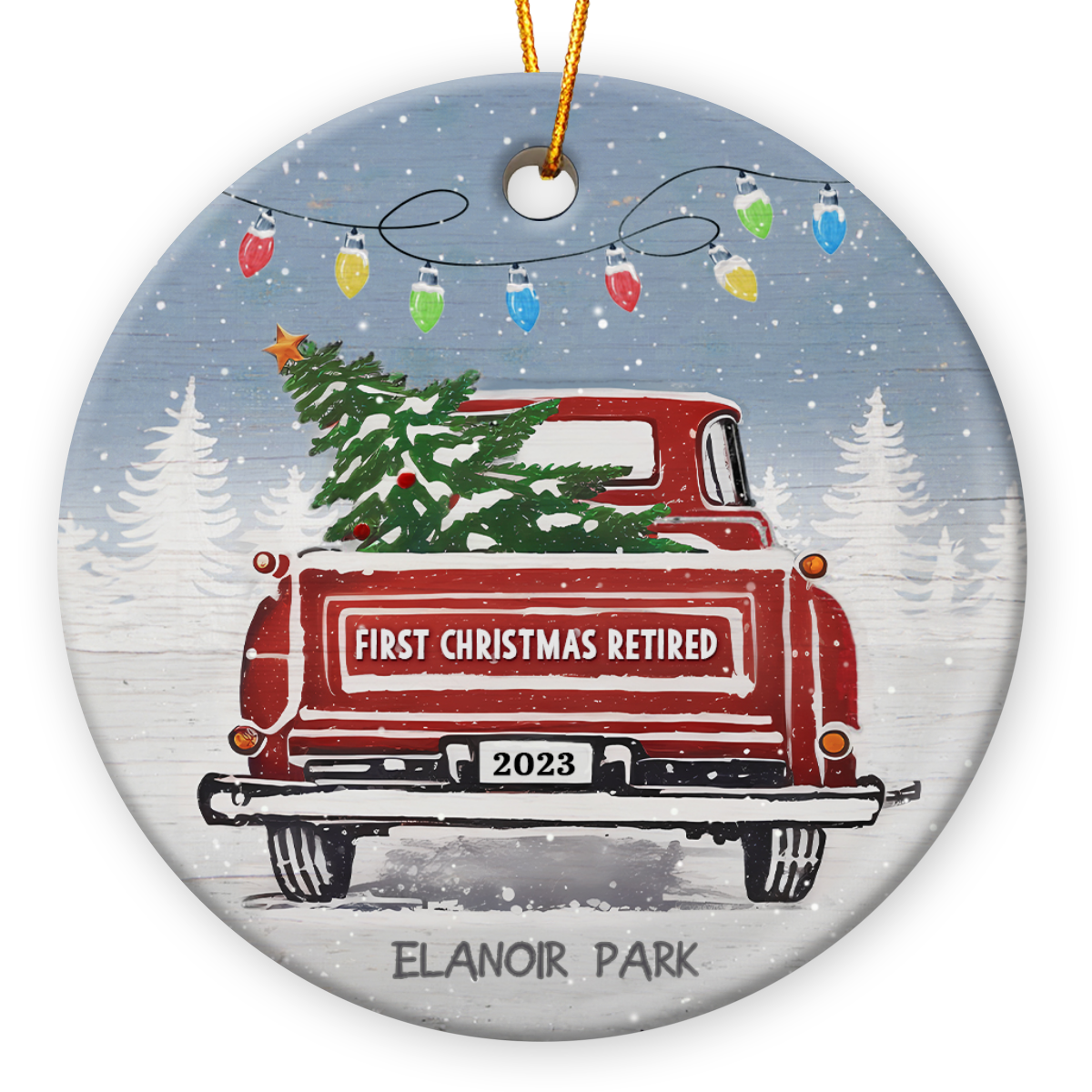 Christmas Retirement Gift Custom Ornament First Year Retired