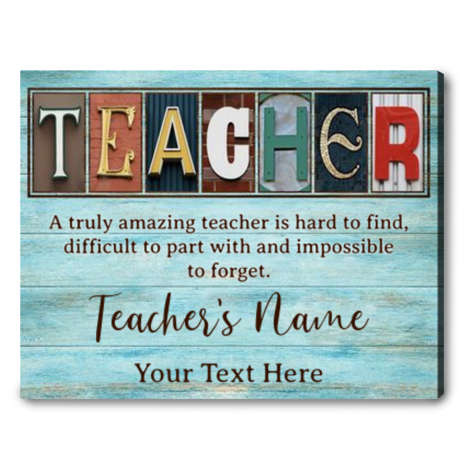 Unique Teacher Gift Ideas Custom Thankful Canvas Print For Teacher