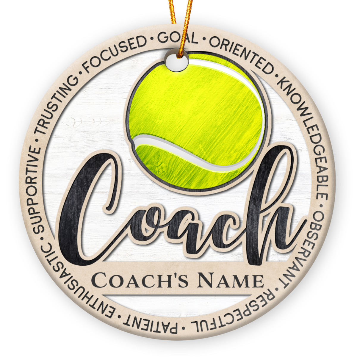 Custom Appreciation Tennis Coach Ornament Unique Coach Gift Keepsake