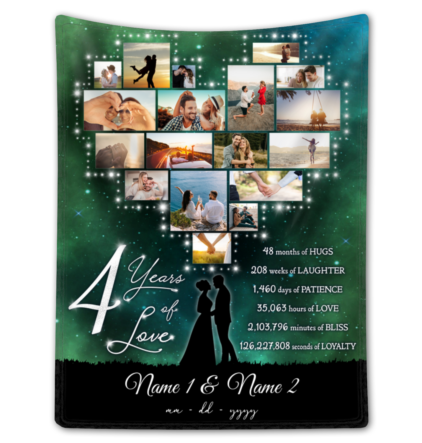 Custom 4th Anniversary Blanket For Couple Unique 4 Years Of Love Gift Ideas