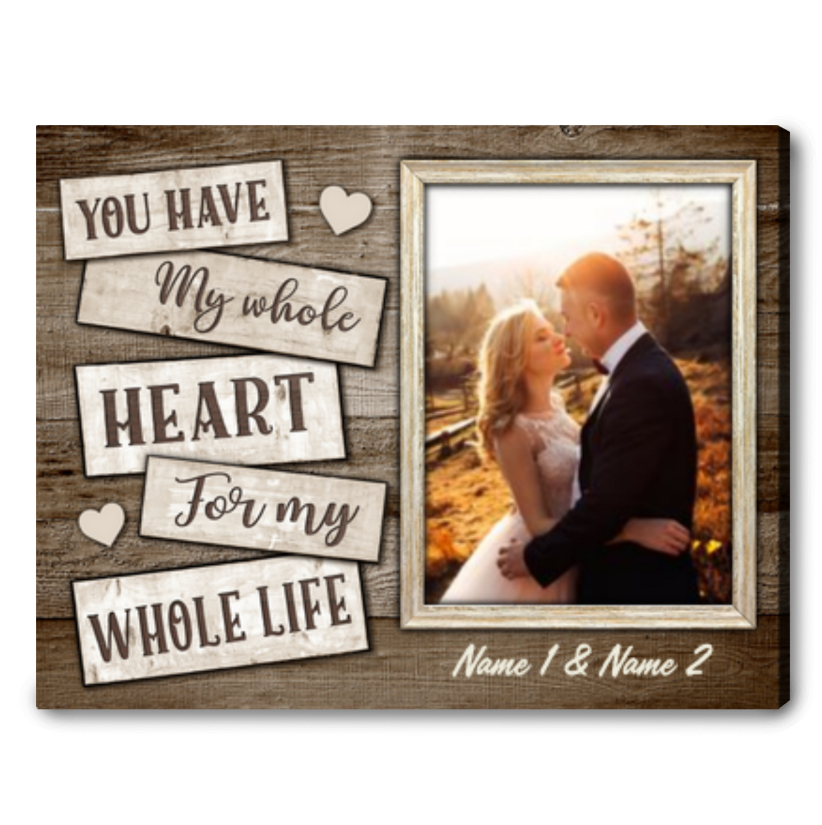 Unique Christmas Gift For Her Birthday Gift For Her Ideas Personalized Couple Photo Canvas Wall Decor