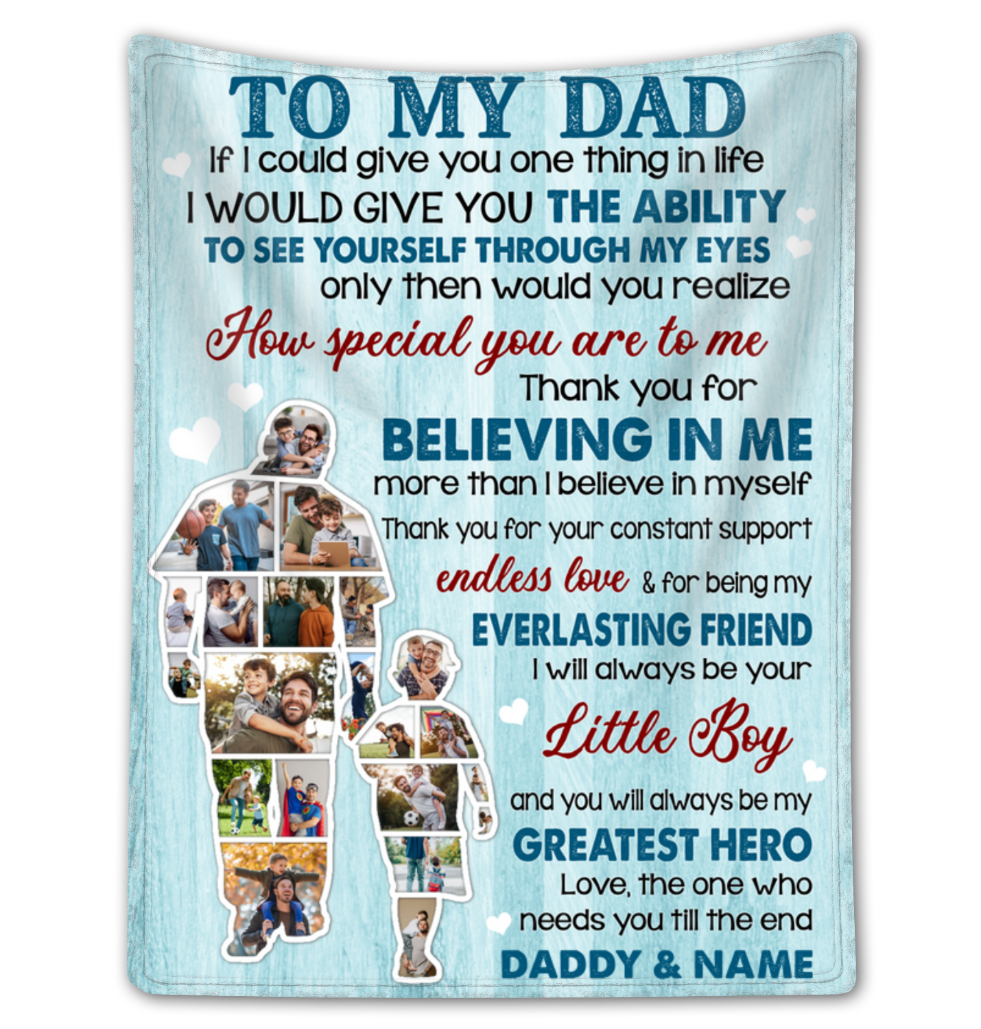 Custom To My Dad Fleece Blanket Unique Father's Day Gift From Son