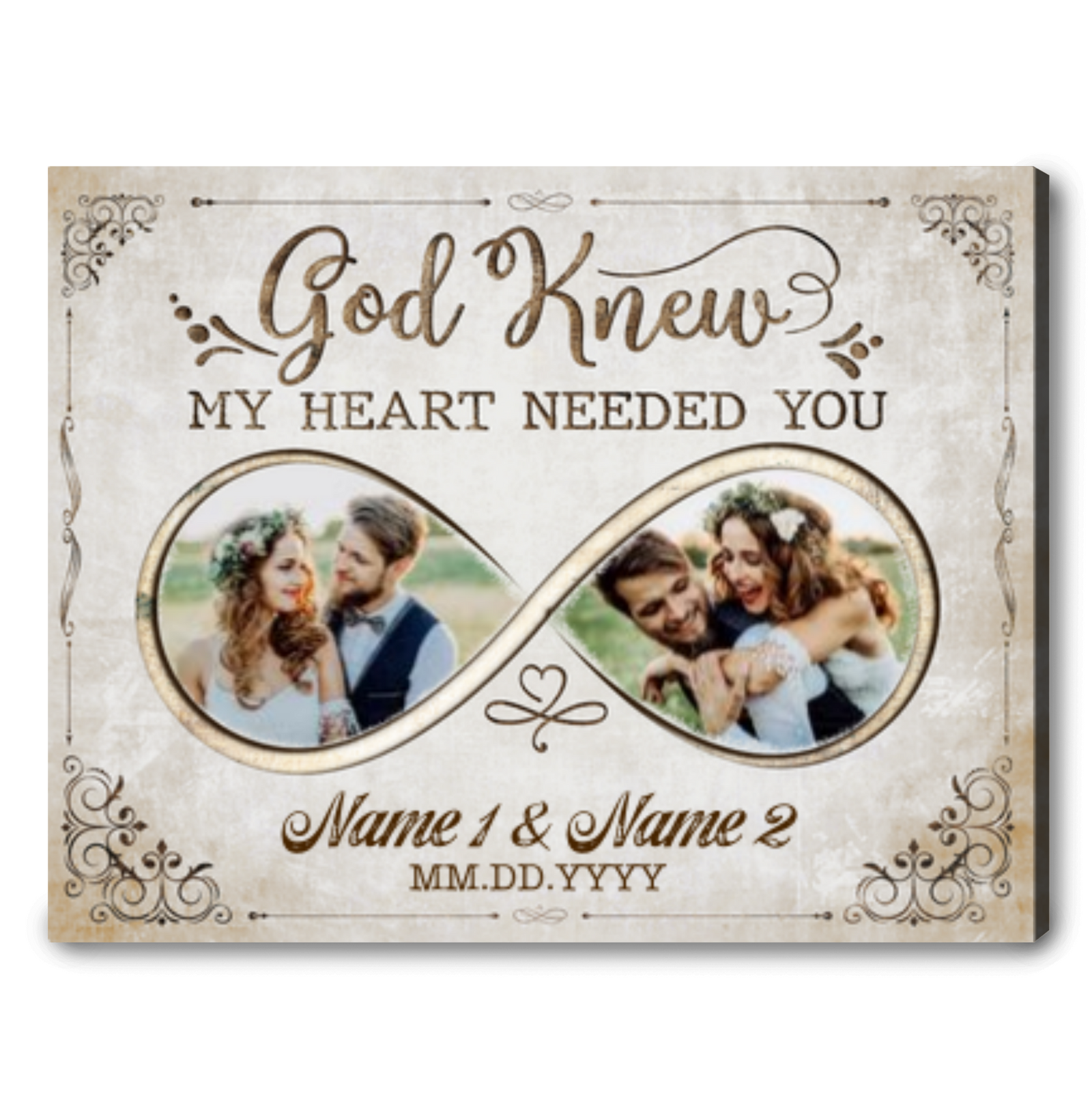 Unique Couples Gift On Christmas Custom Photo Canvas Wall Decor