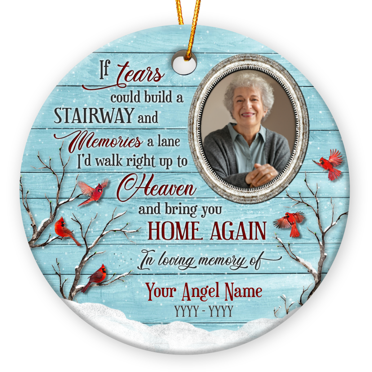 Personalized Memorial Christmas Ornament In Memory Of Loved One Gift