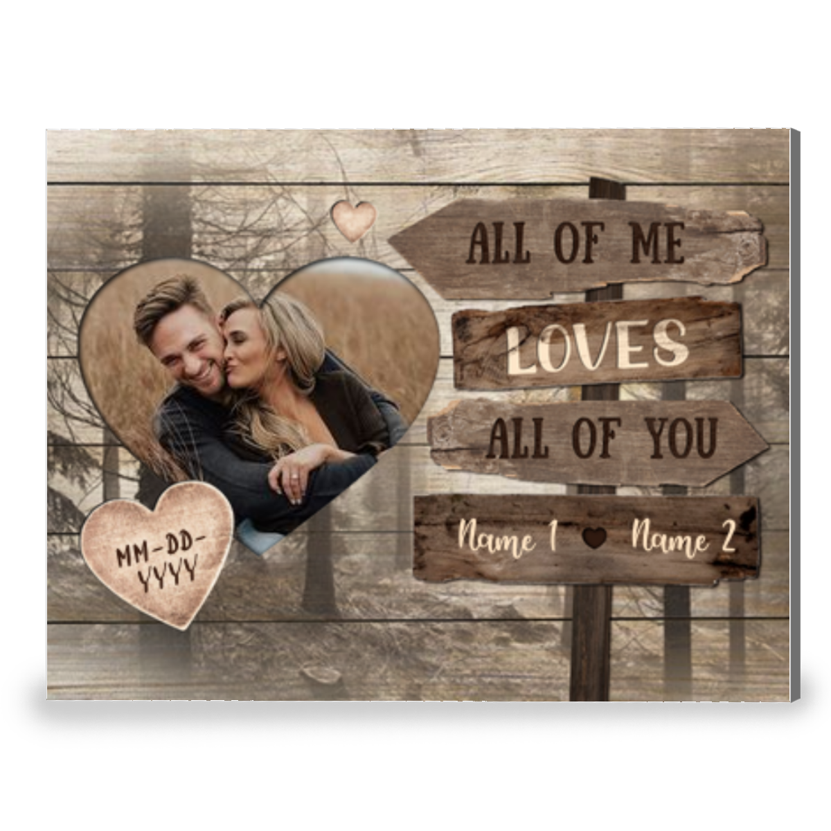 Lovely Gift For Couple All Of Me Loves All Of You Custom Photo Canvas