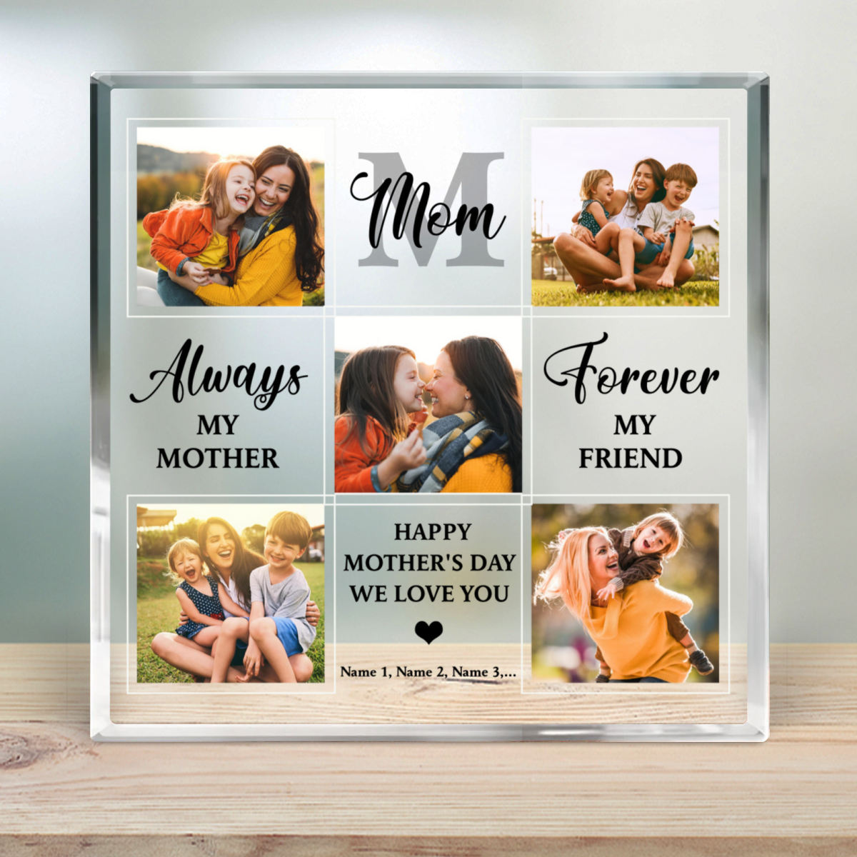 Custom Gift Ideas For Mom Mother's Day Photo Collage Acrylic Plaque 