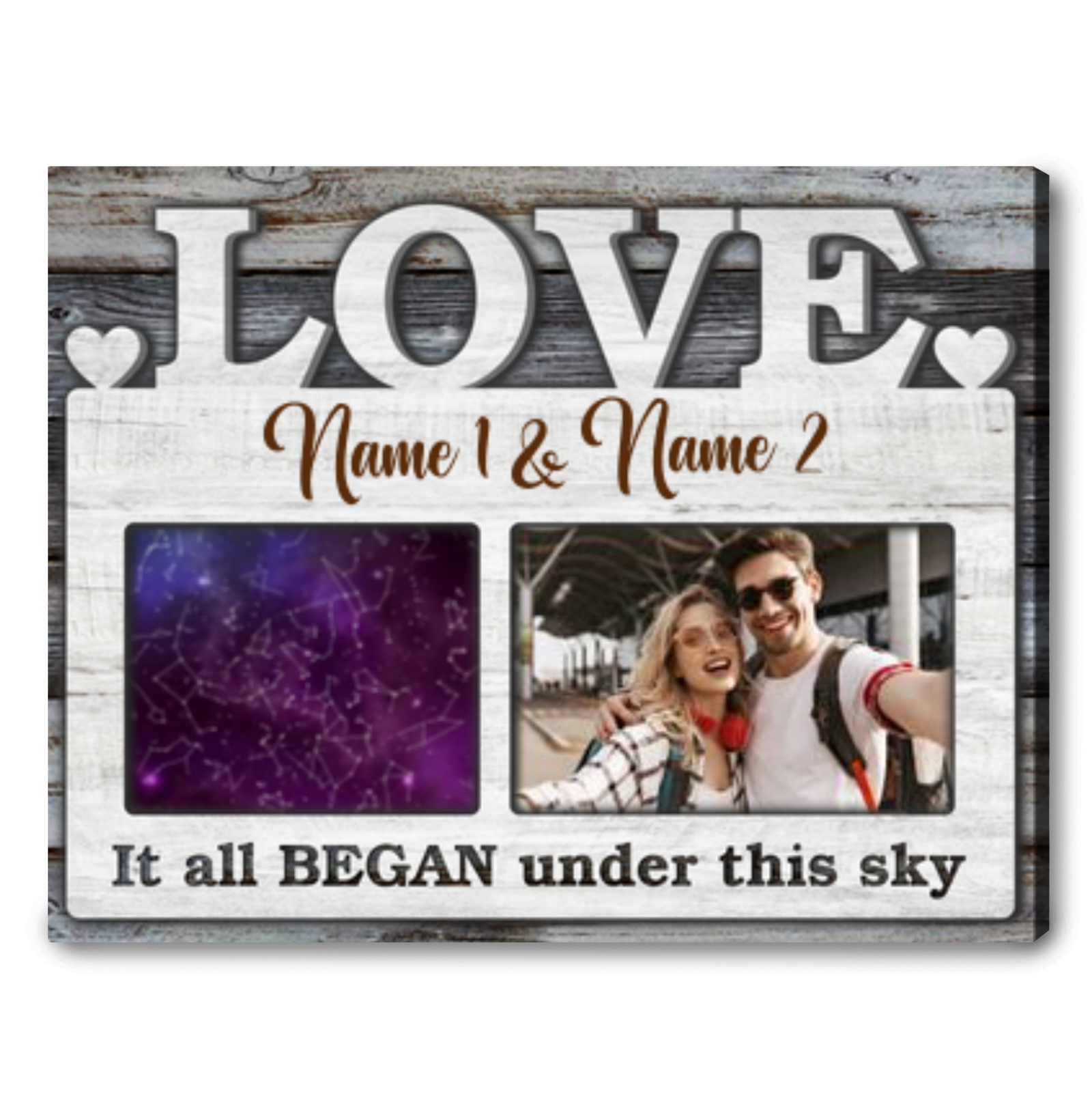 Customized Star Map Canvas Print Best Anniversary Gift For Couple 