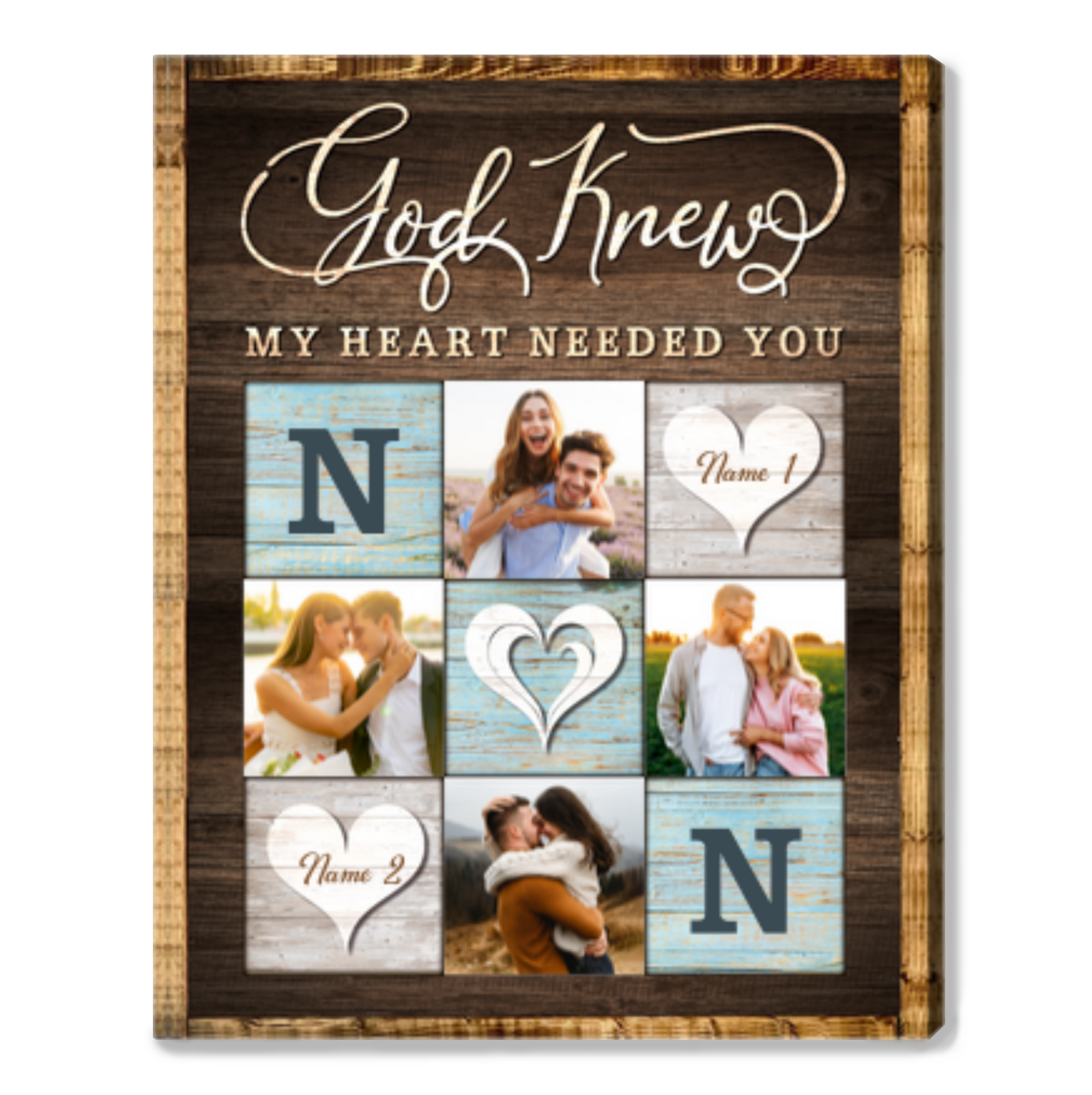 Unique Anniversary Gifts Personalized Couple Photo Canvas Print 