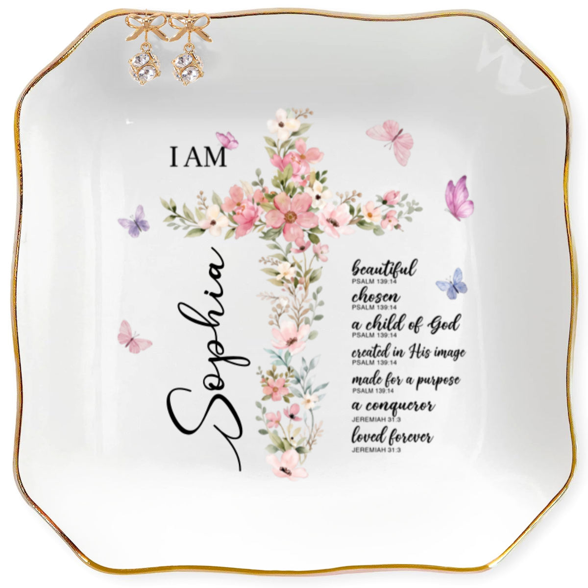 I Am Your Mother Daughter Personalized Names Jewelry Dish Gift For Mom