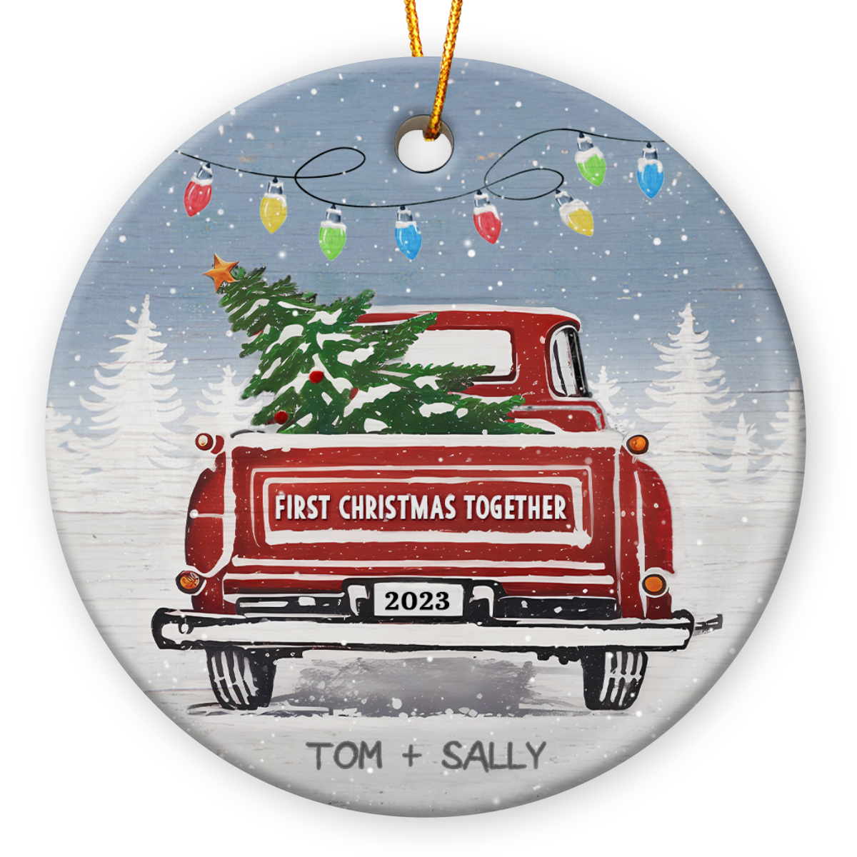 Christmas Gift For Couple First Year Together Custom Ornament