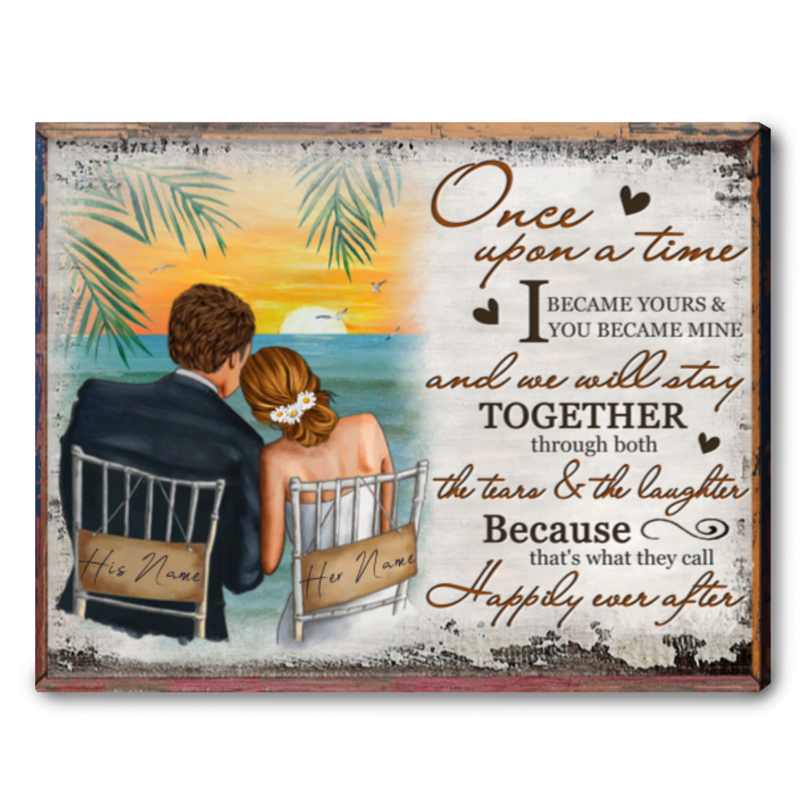 Creative Custom Wedding Gift For Couple With Multiple Options Canvas Wall Art