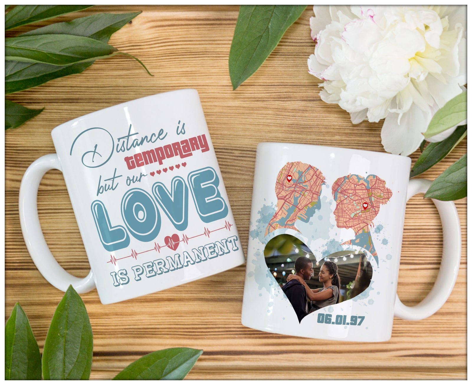 Custom Long Distance Relationship Gift Ideas Personalized Location Map Mug