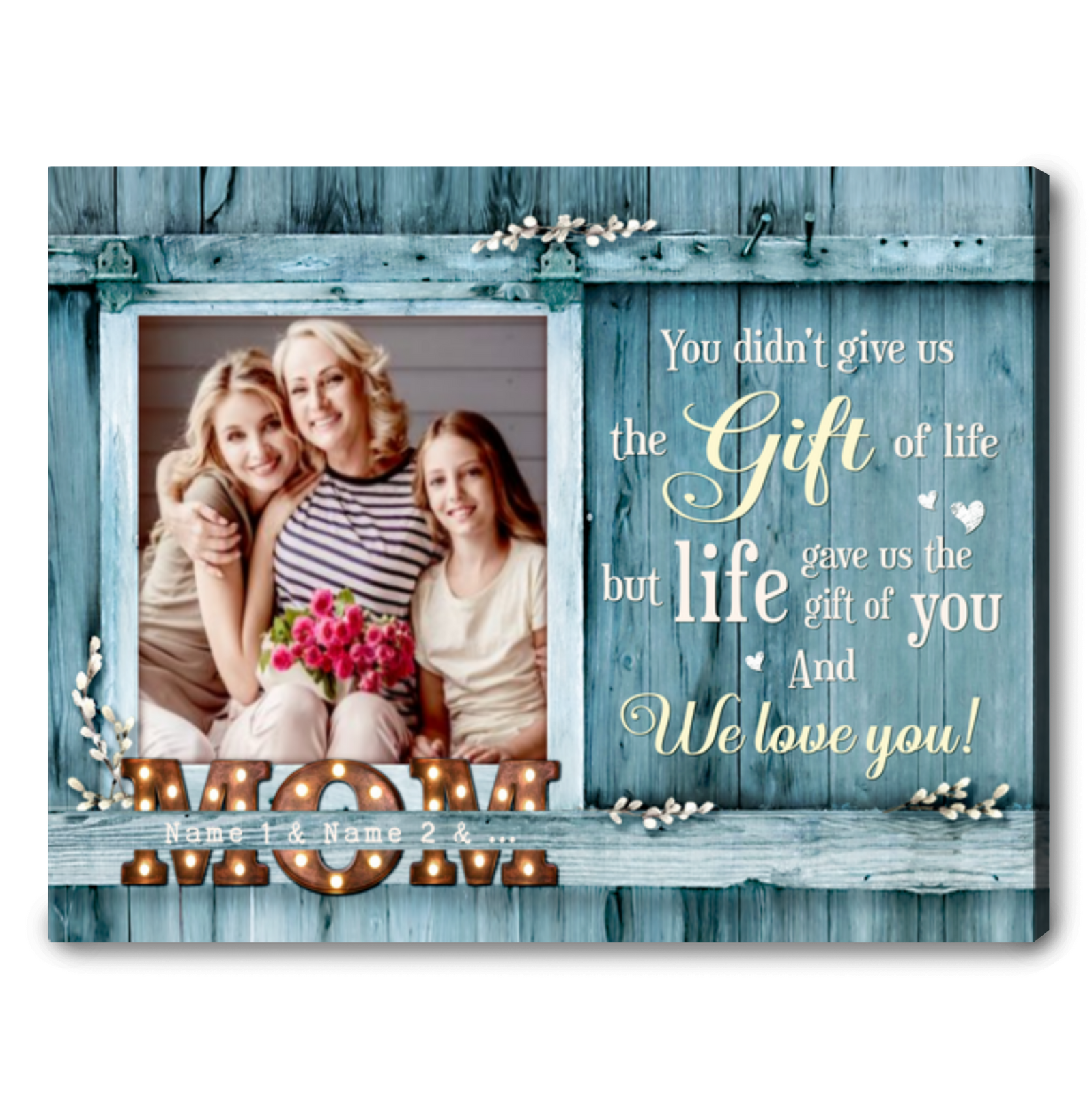 Meaningful Mother's Day Gift Custom Photo Canvas You didn't give us the gift of life Ohcanvas
