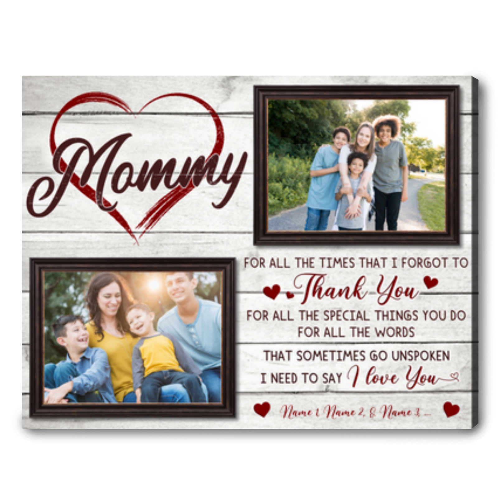 Custom Photos Mother's Day Canvas For Mom Gift Idea For Mom Birthday