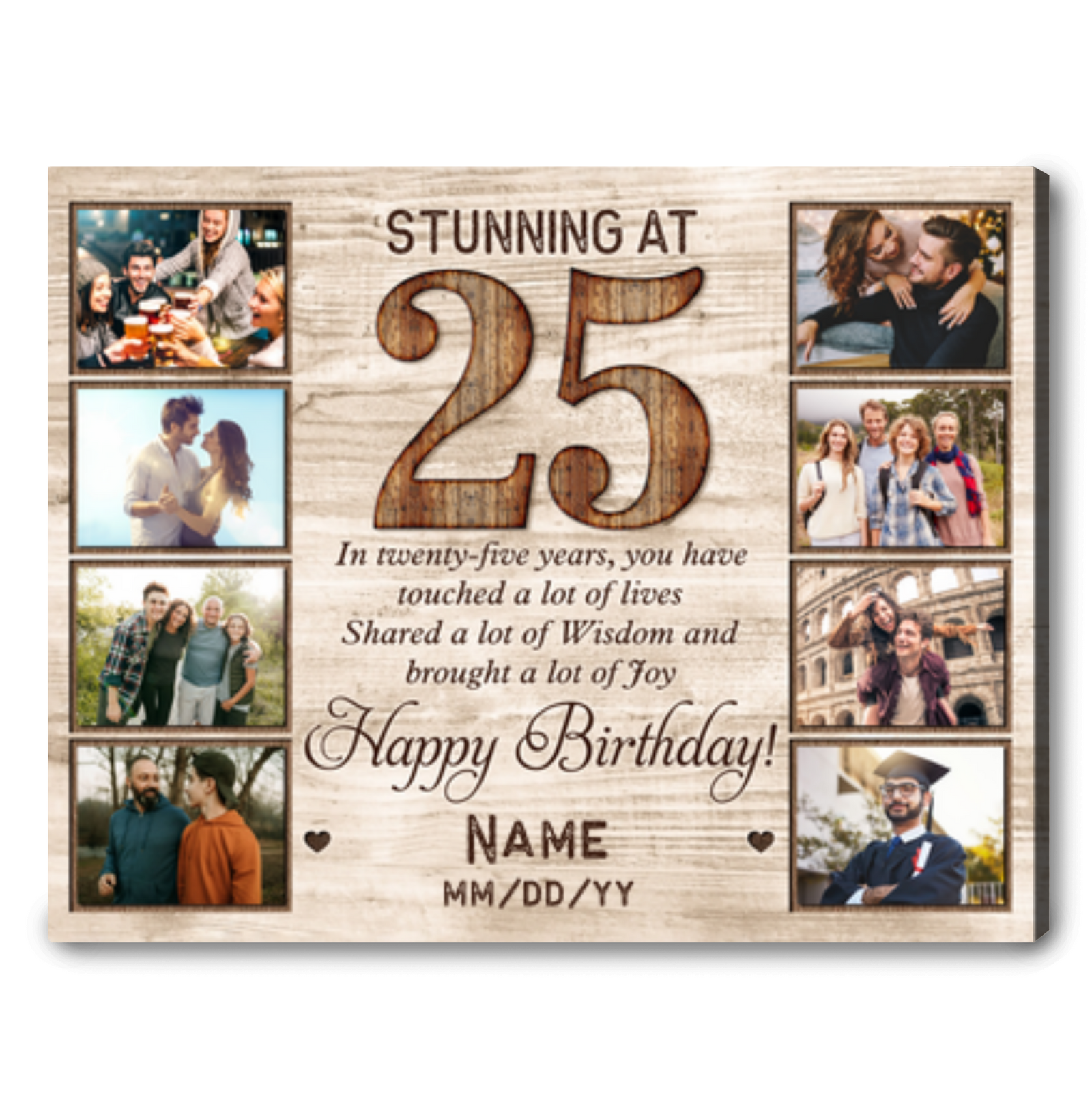 Personalized 25th Birthday Canvas Print Sentimental Gift For 25th Birthday