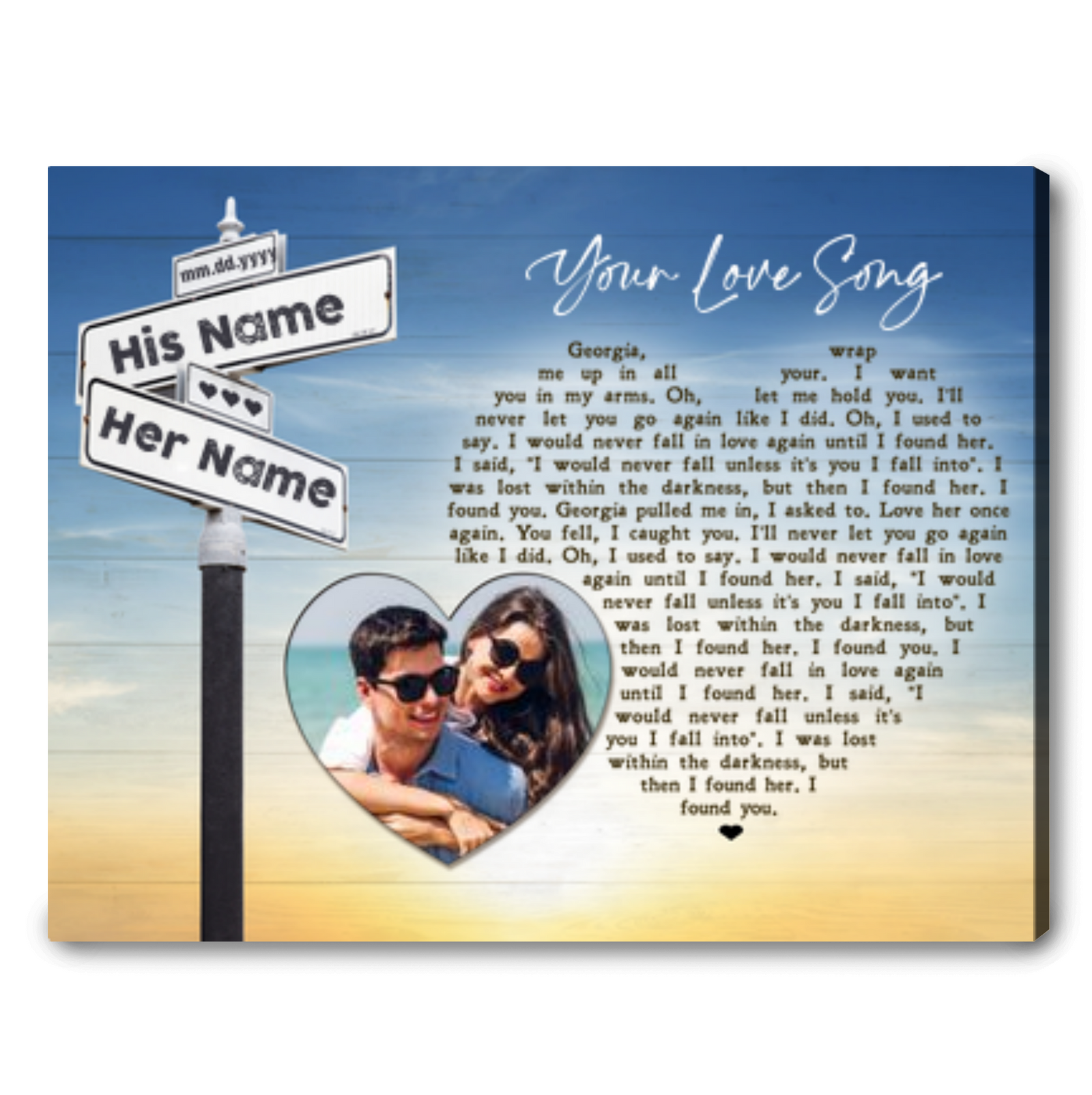 Custom Wedding Song Lyric Wall Art Unique Anniversary Gift Idea