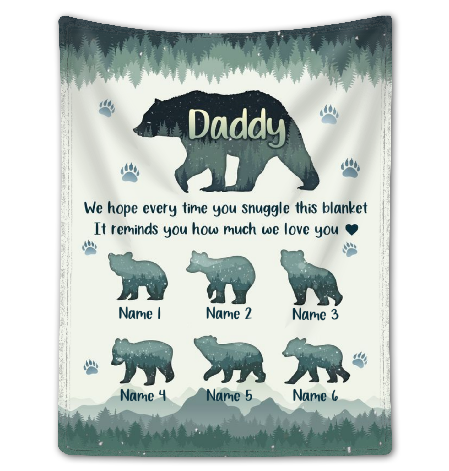 Custom Dad Bear Blanket Special Father's Day Gift From Son Daughter