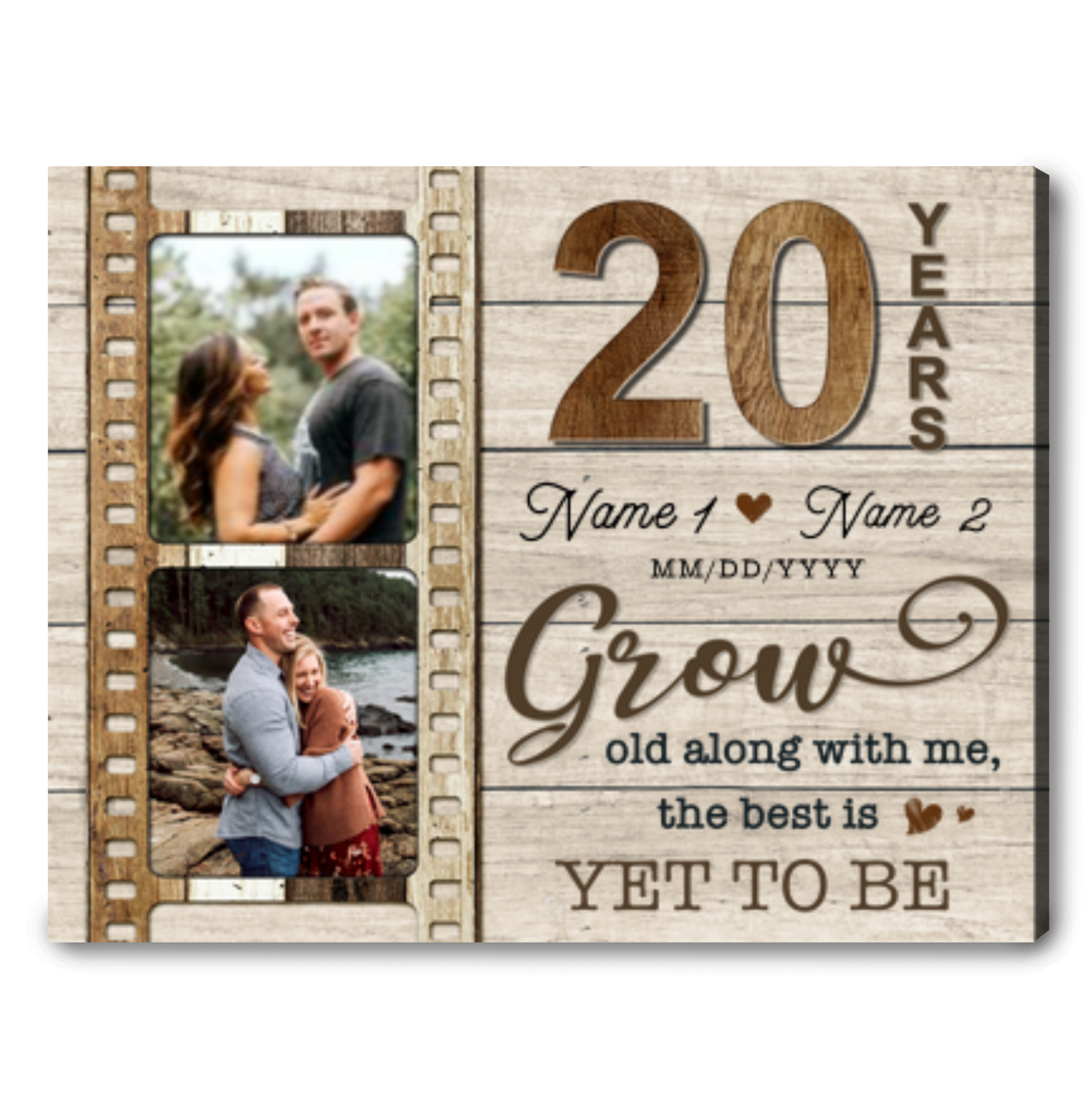 20 Year Wedding Anniversary Gift For Wife For Husband Personalized Anniversary Canvas