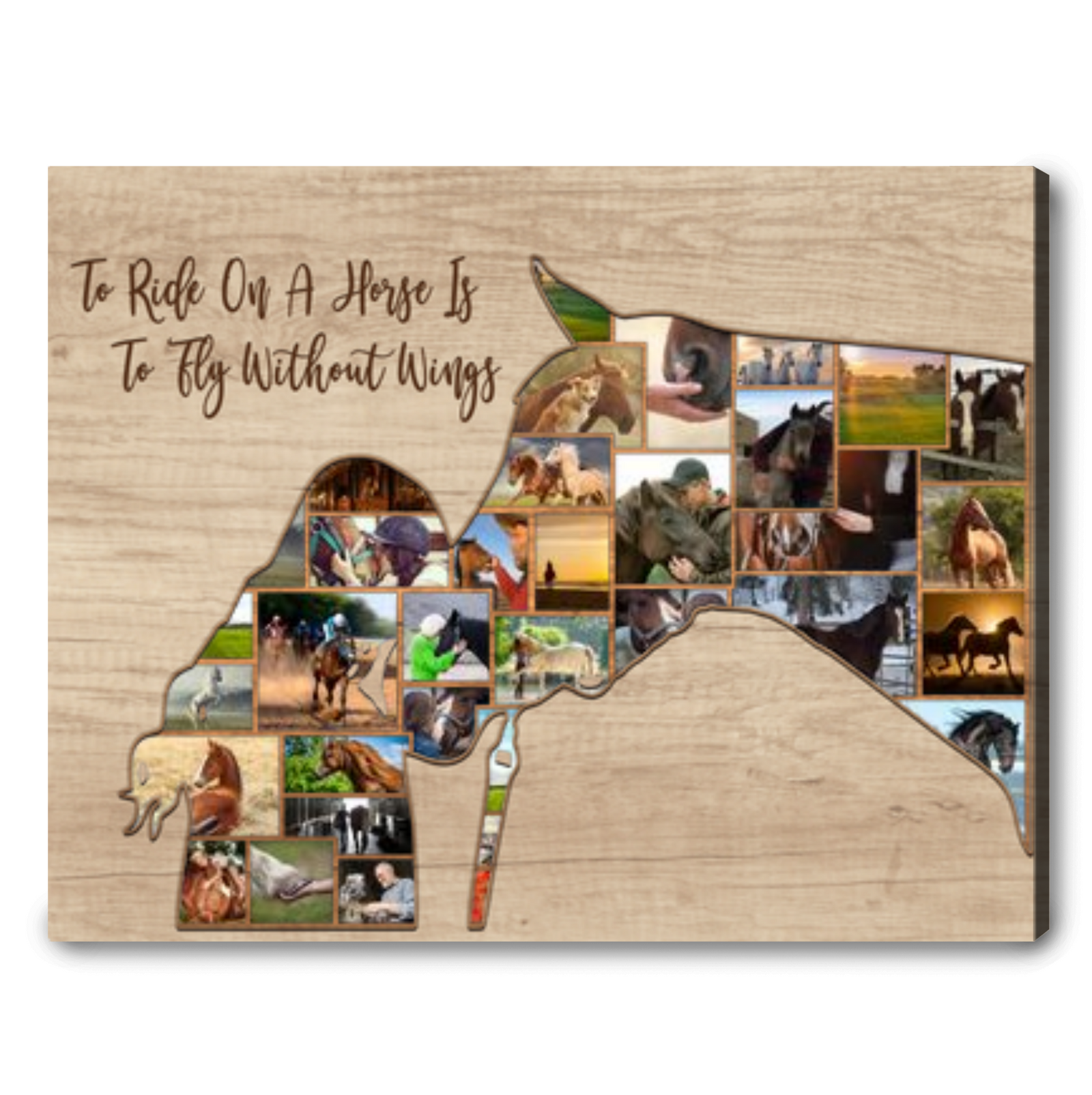 Unique Horse Lover Gifts Personalized Horse Memorial Gifts Horse Photo Collage Canvas Print